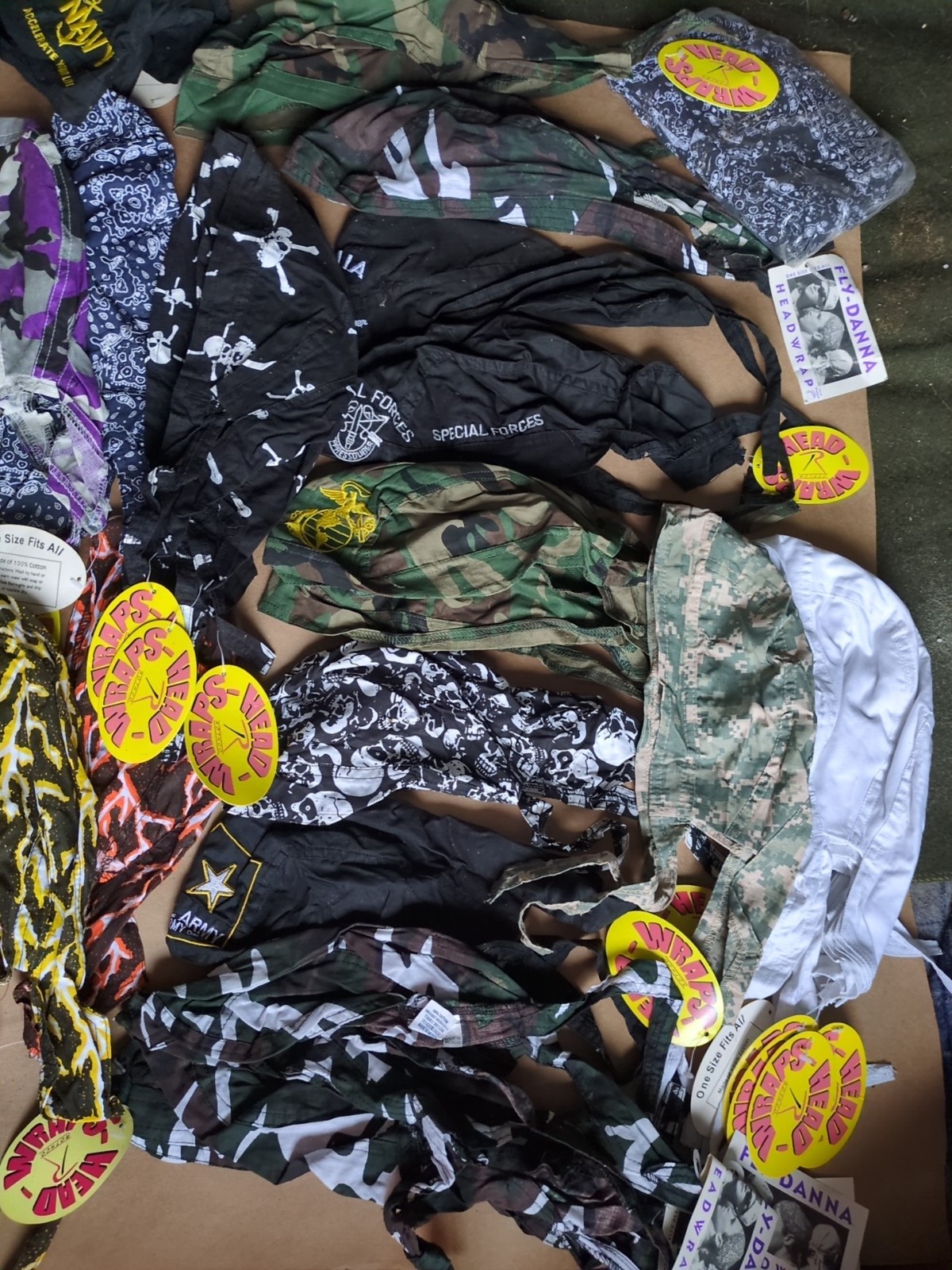Mixed Lot of 6x Do Rag Skull Cap Du Head Wrap Motorcycle Biker Bandana New w/Tag