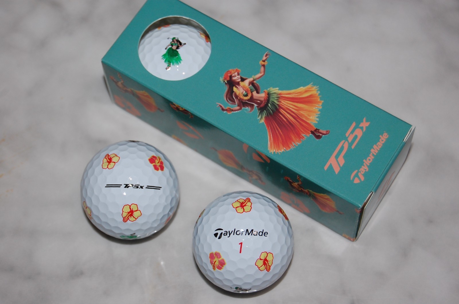 3 BALLS / 1 SLEEVE TaylorMade TP5x  Pix  ISLAND TIME  Limited Edition Golf Balls