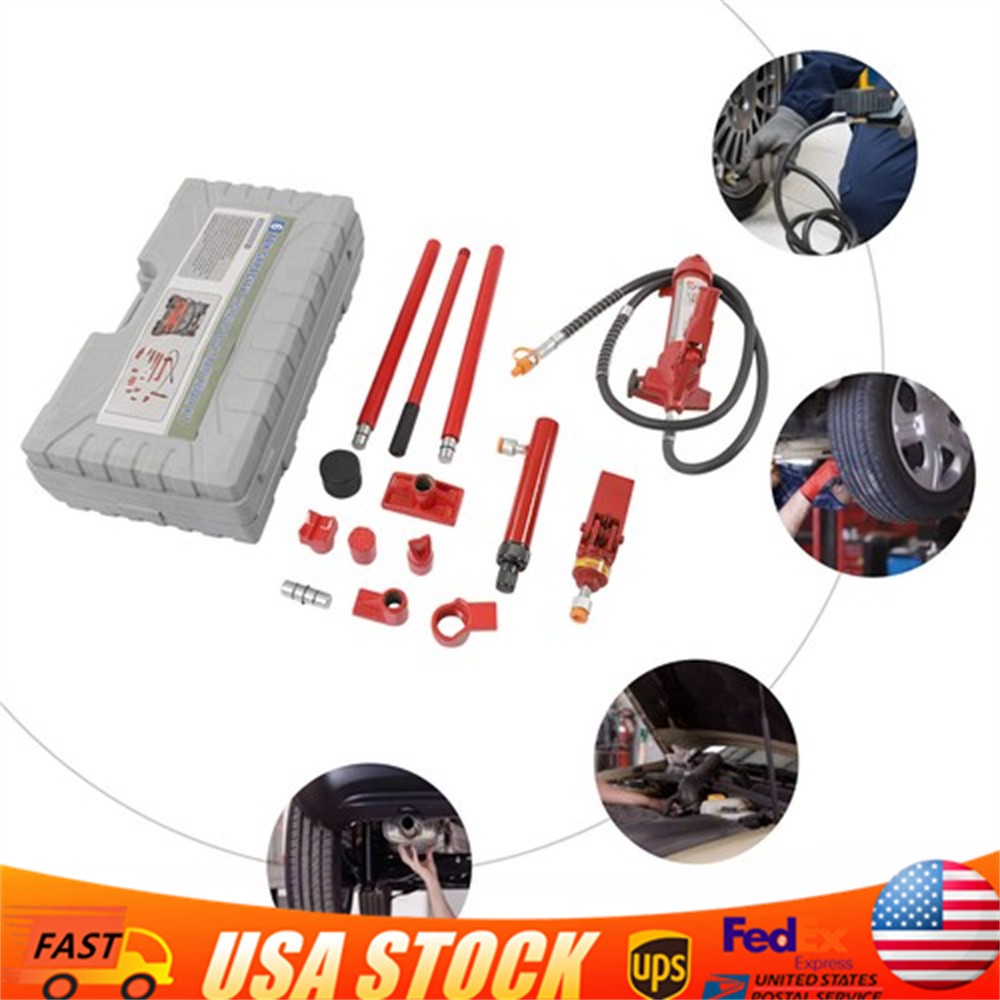 6T Hydraulic Jack Power Lift Ram 15 PCS Lifting Pushing Pulling Bending Kit New