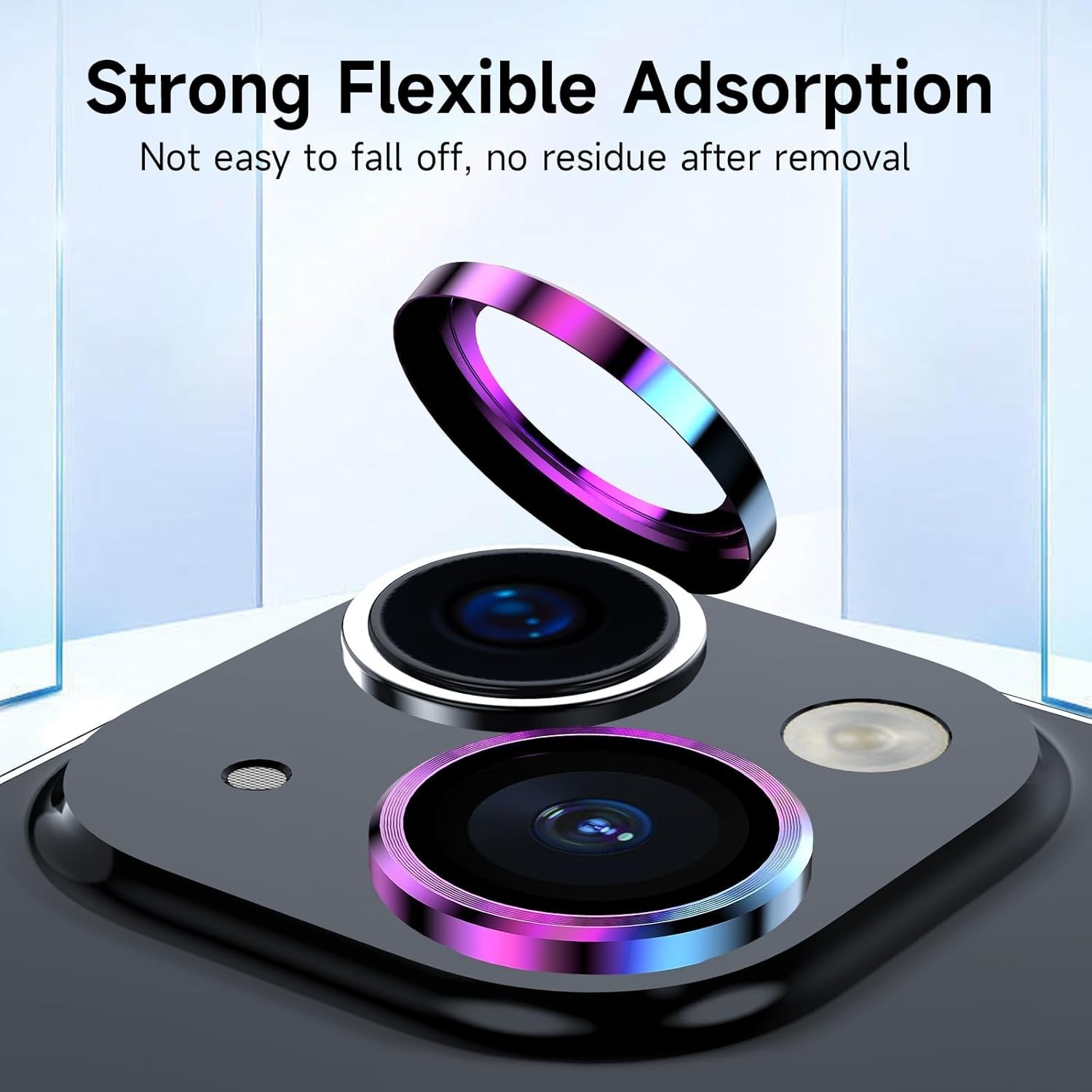 For iPhone 17 Metal Ring Tempered Glass Camera Lens Protector