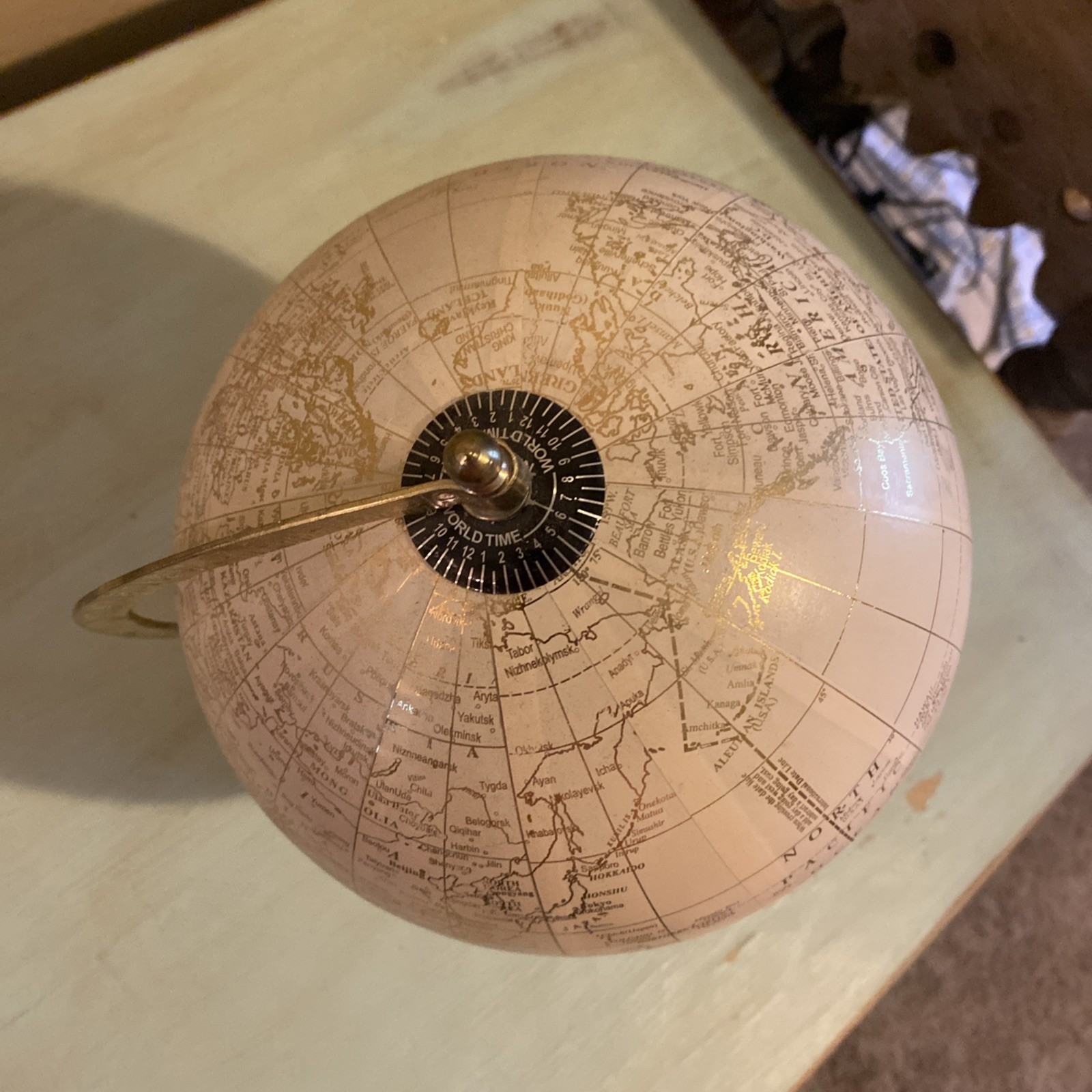 Gold 11” World Globe with Stand