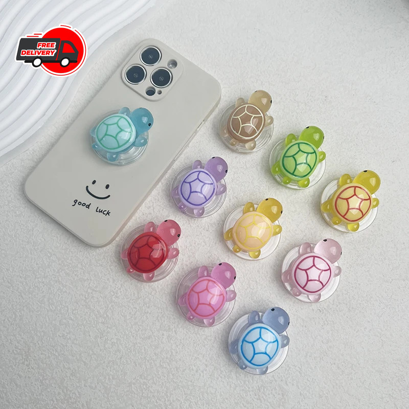 Cute Luminous Turtle Phone Grip Holder Stand for iPhone Samsung Grip Tok USA