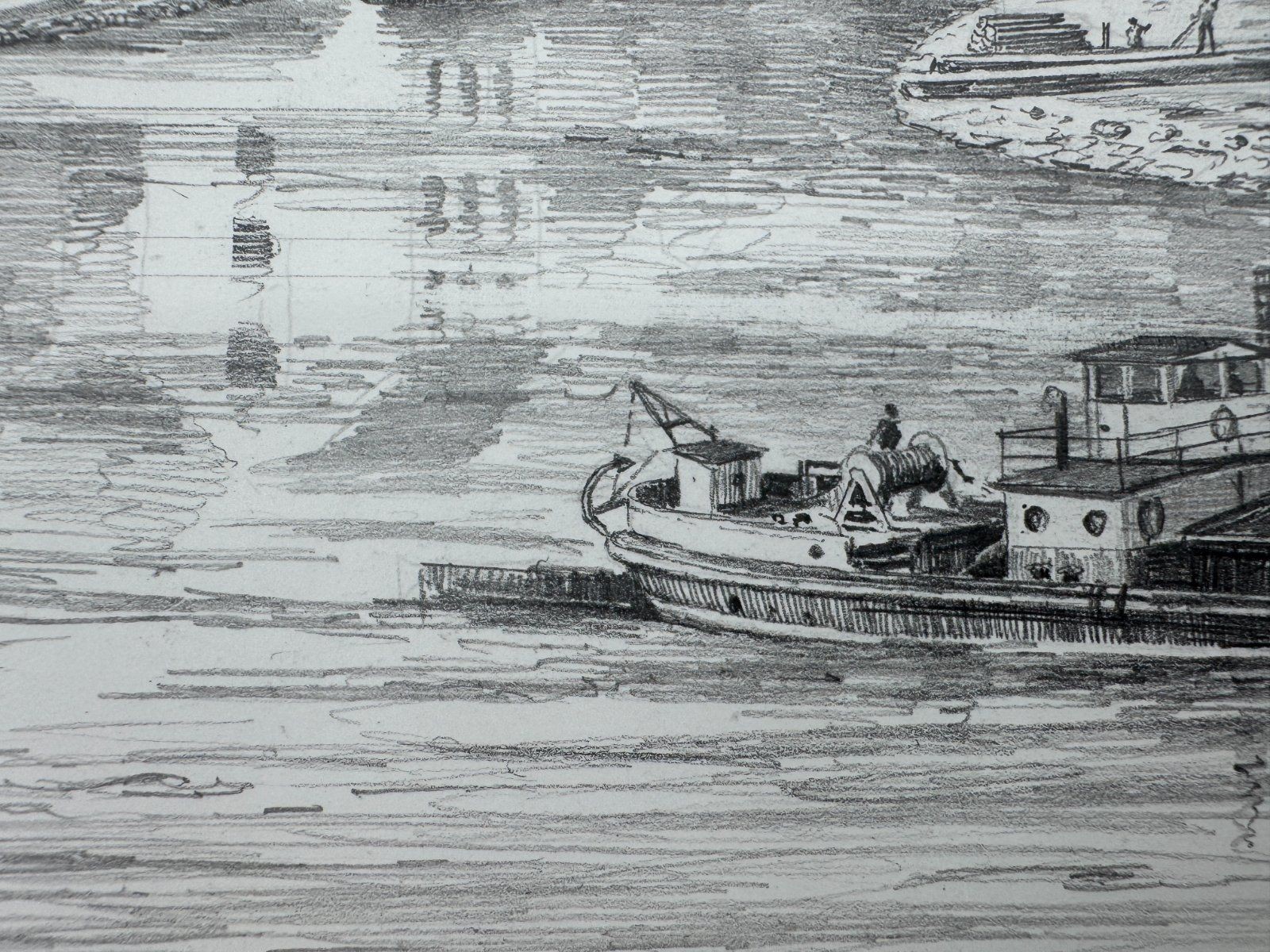 * HEINZ WEHLISCH DRAWING NECKARGEMÜND SIGNED