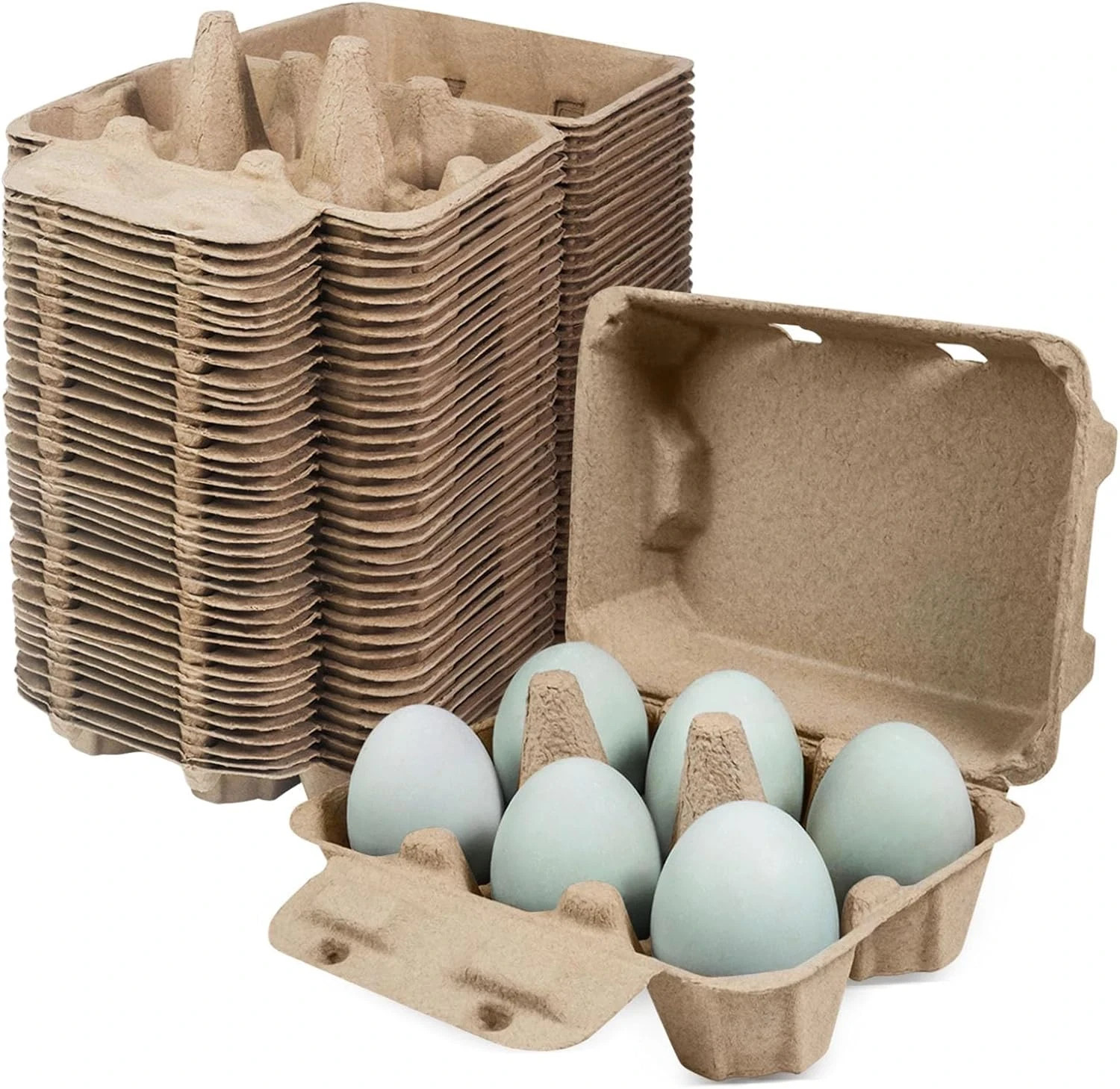 Tutata Duck Egg Cartons,25 Pack, Half Dozen Jumbo Egg Carton, Blank Top