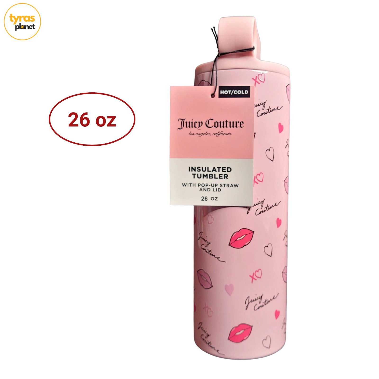 Juicy Couture Insulated Tumbler With Pop-Up Straw And Lid 26oz - NWT