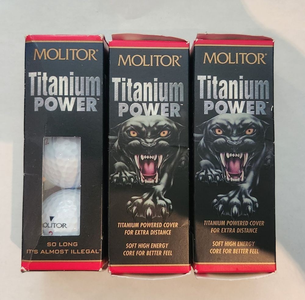 Spalding Molitor Titanium Power Golf Balls 3 PACKS OF 3 - CLEARANCE DEAL!