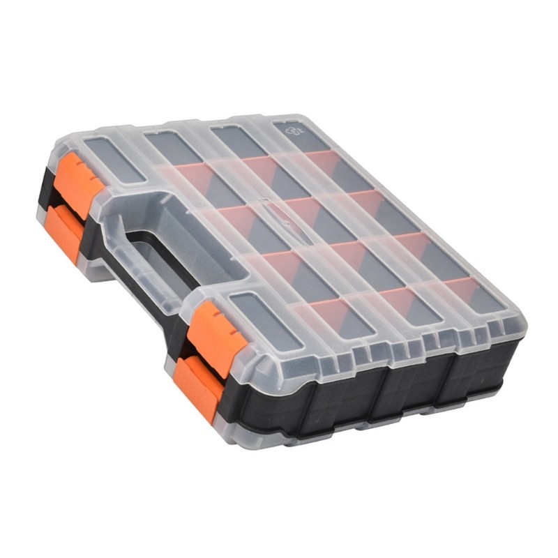 Tool Part Container Bin Double Side Tools Box for Garage Workshop Storage