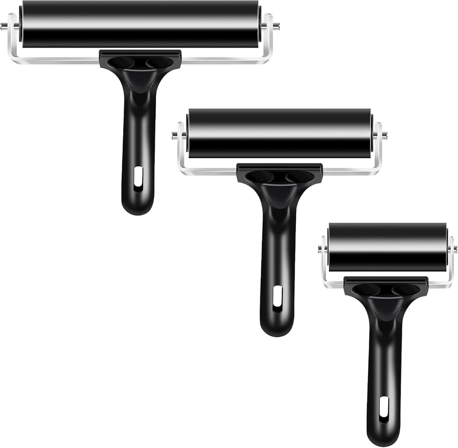 VinBee Soft Rubber Brayer Rollers 3 Pack Craft Printmaking Tool