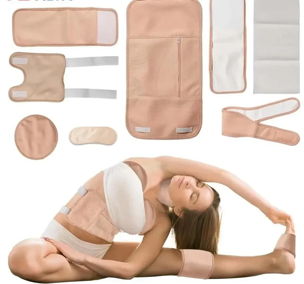 2x Organic Castor Oil Pack Wrap Reusable Castor Oil Compress Wrap Kit Adjustable