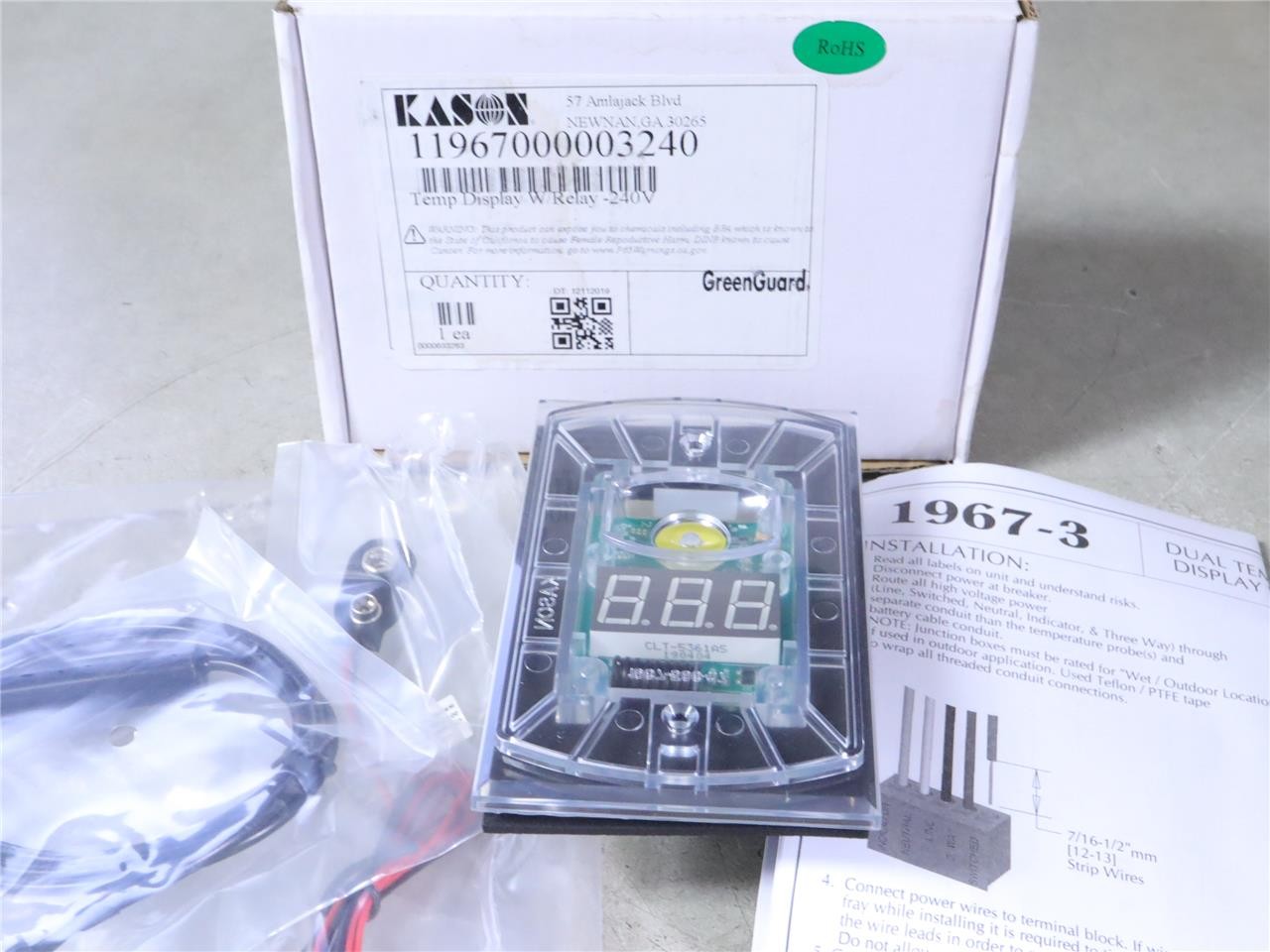 KASON 1967-3 Dual Temperature Digital Display w/Switch 11967000003240