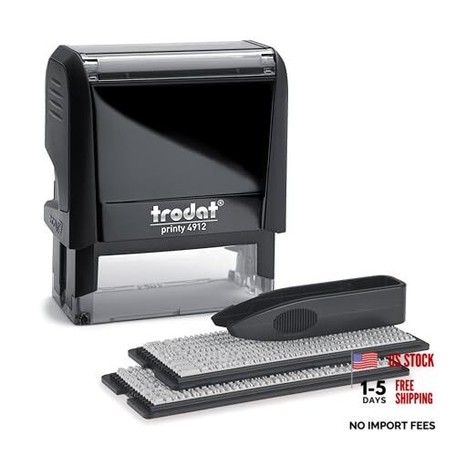 Printy 4912 Self Inking Do it Yourself (DIY) 4 line Personalized Custom Black