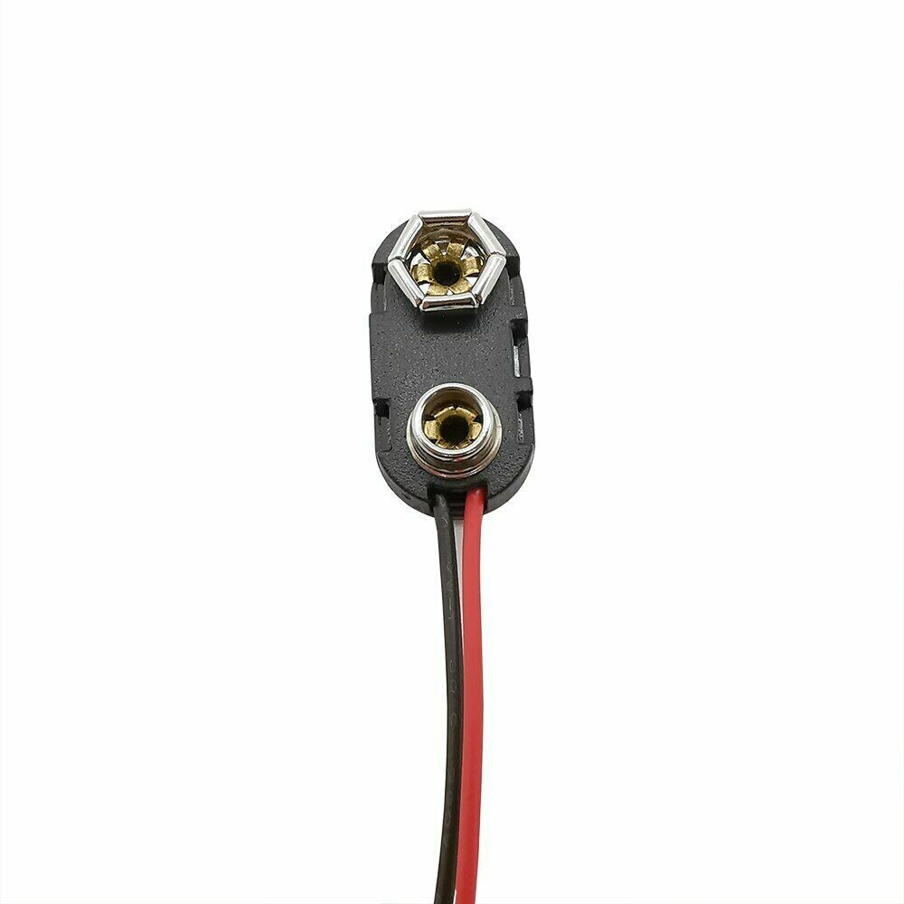 2X 9V BATTERY SNAP CONNECTOR CLIP HARD SHELL WIRED