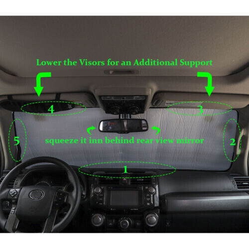 Front Windshield Sunshade Heat Shield Sun Visor Mat For 4Runner 2017-2019