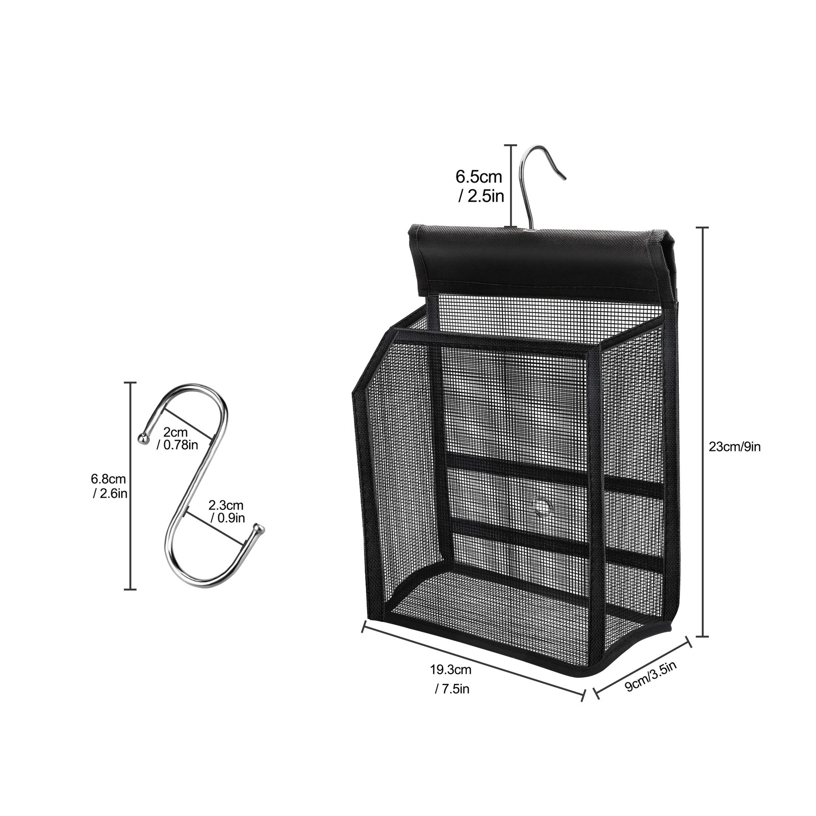 Portable Mesh Shower Caddy Hooks Multi-Functional Hanging Organizer for Bathroom