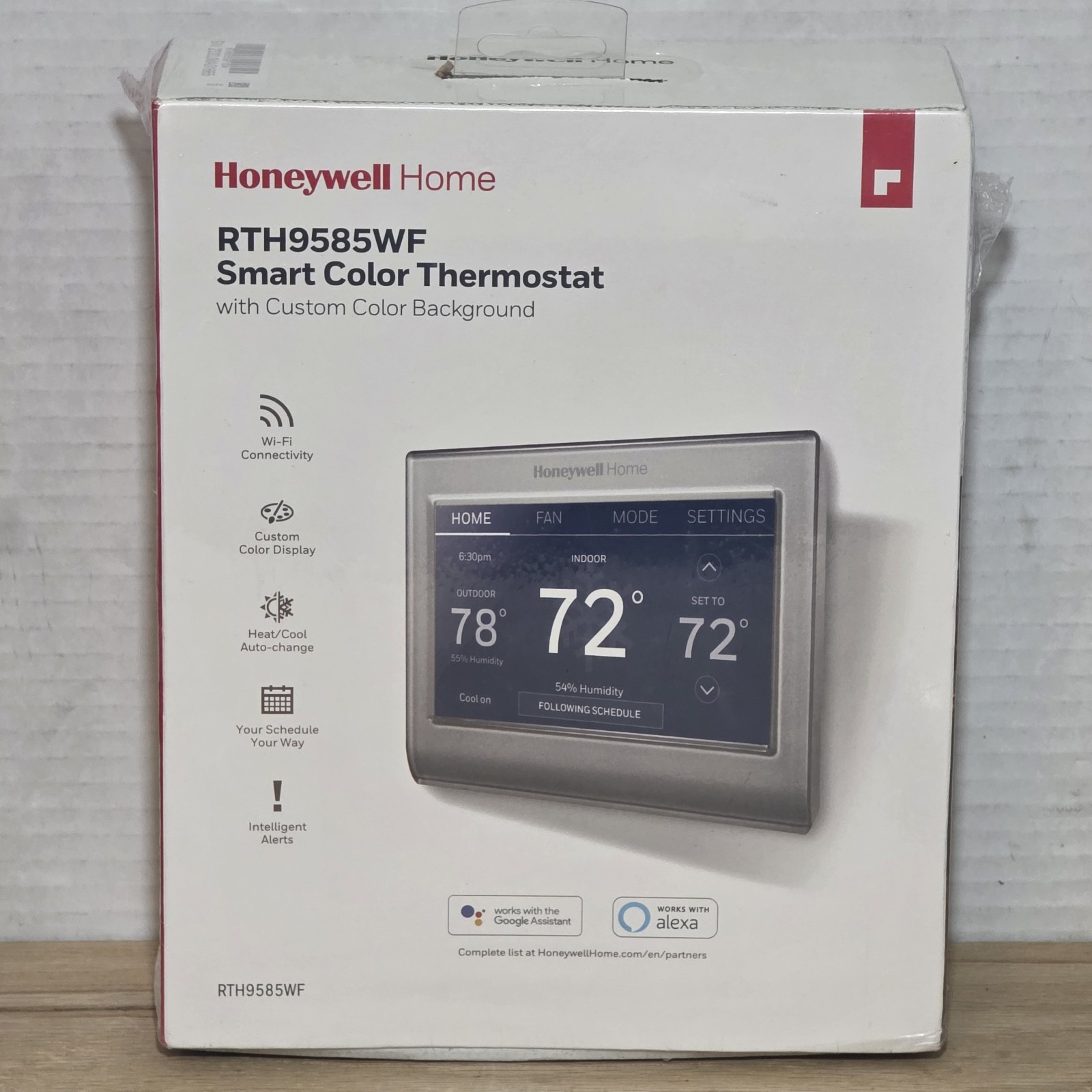 Honeywell Home RTH9585WF Wi-Fi Smart Color Thermostat, 7 Day Programming - NEW