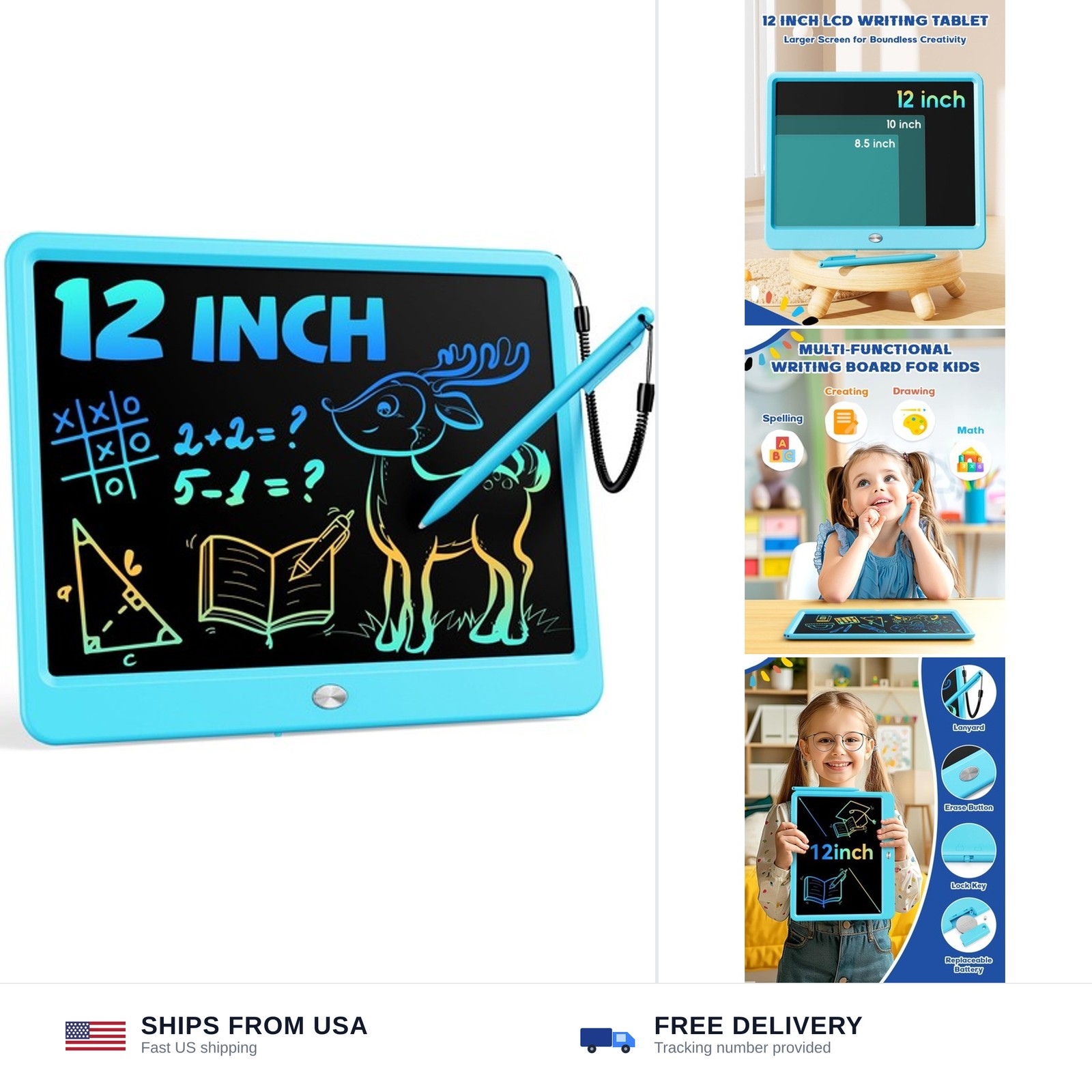 Bravokids 12 Inch LCD Writing Tablet for 3 Year Olds - Electronic Drawing Pad...