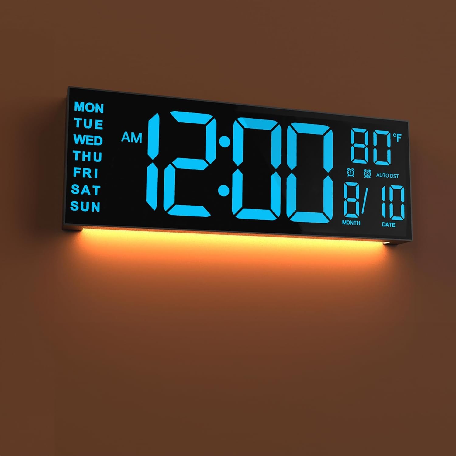 JALL 13" Large Digital Wall Mount Clock, Count Down Timer, Alarm, Big LED, 8 ...