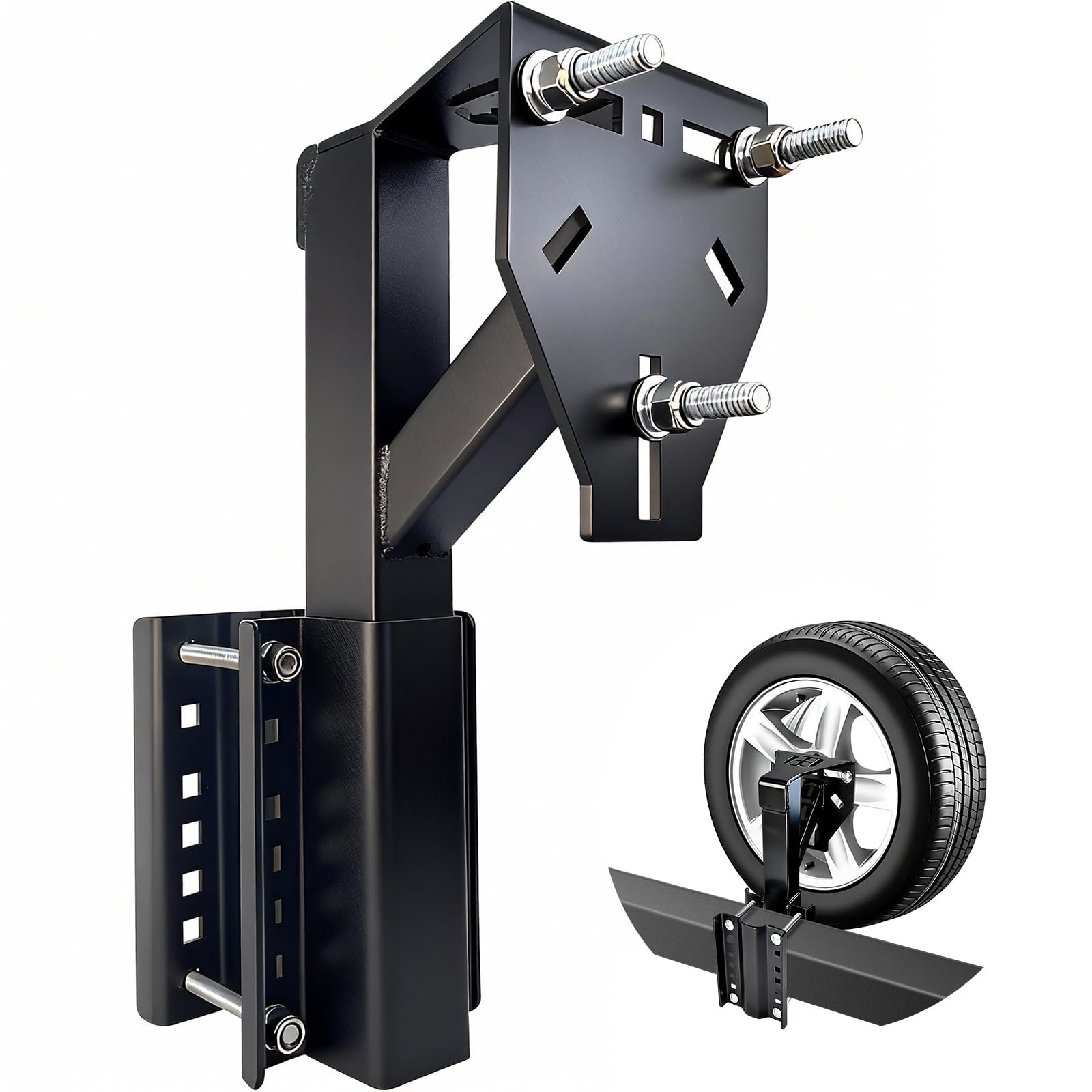 Heavy Duty RV Spare Tire Carrier, 300lb Capacity, Fits 4-8 Lug, High Clearance
