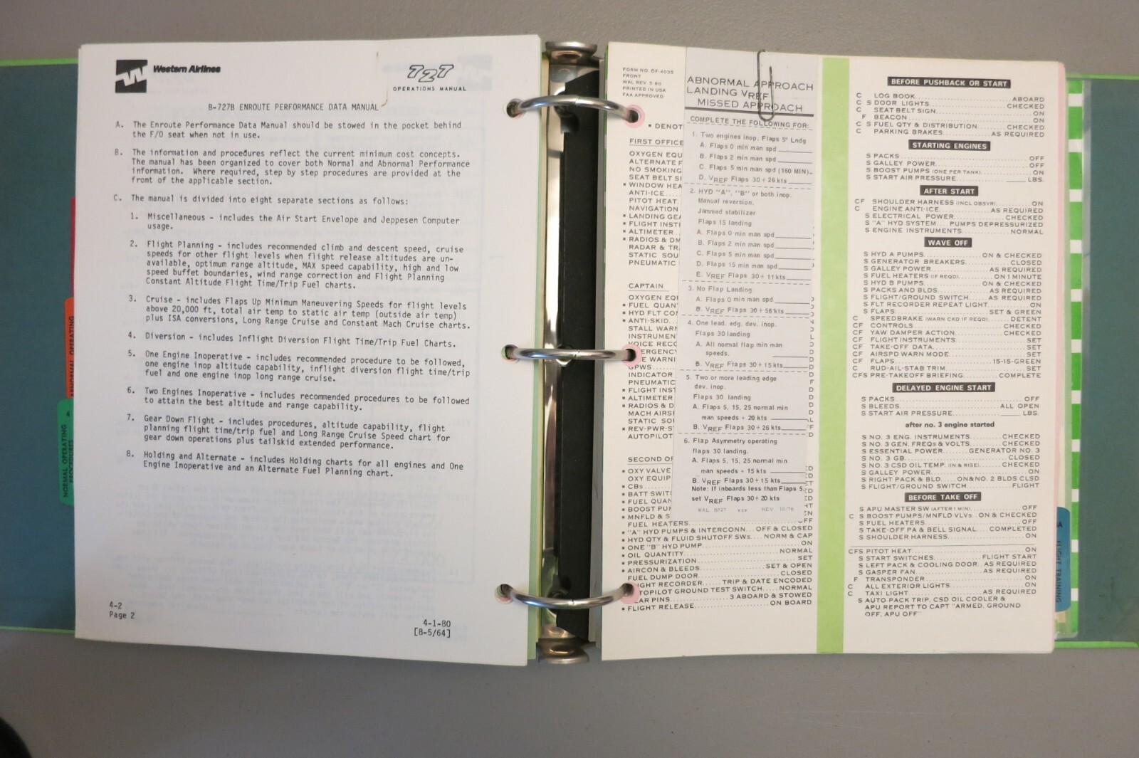 Western Airlines Boeing 727 Operations + Simulator and Flight Training Manual