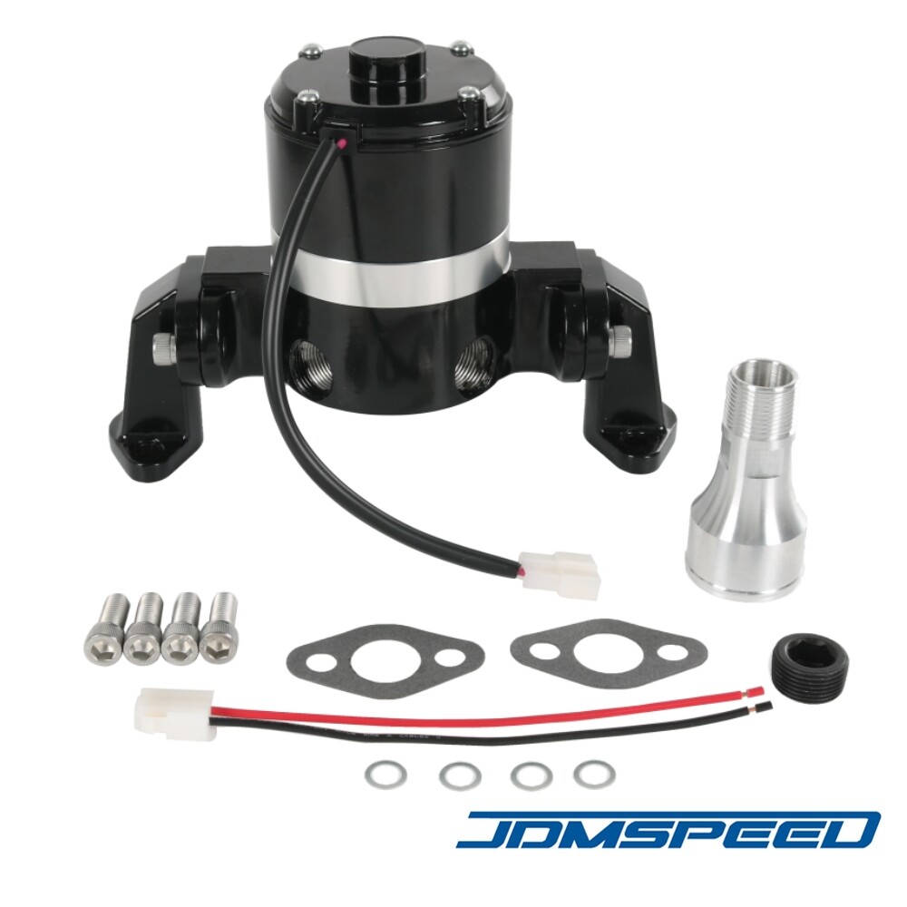 Black 12V 35 GPM Electric Water Pump For Chevy Small Block 262 350 383 327 400
