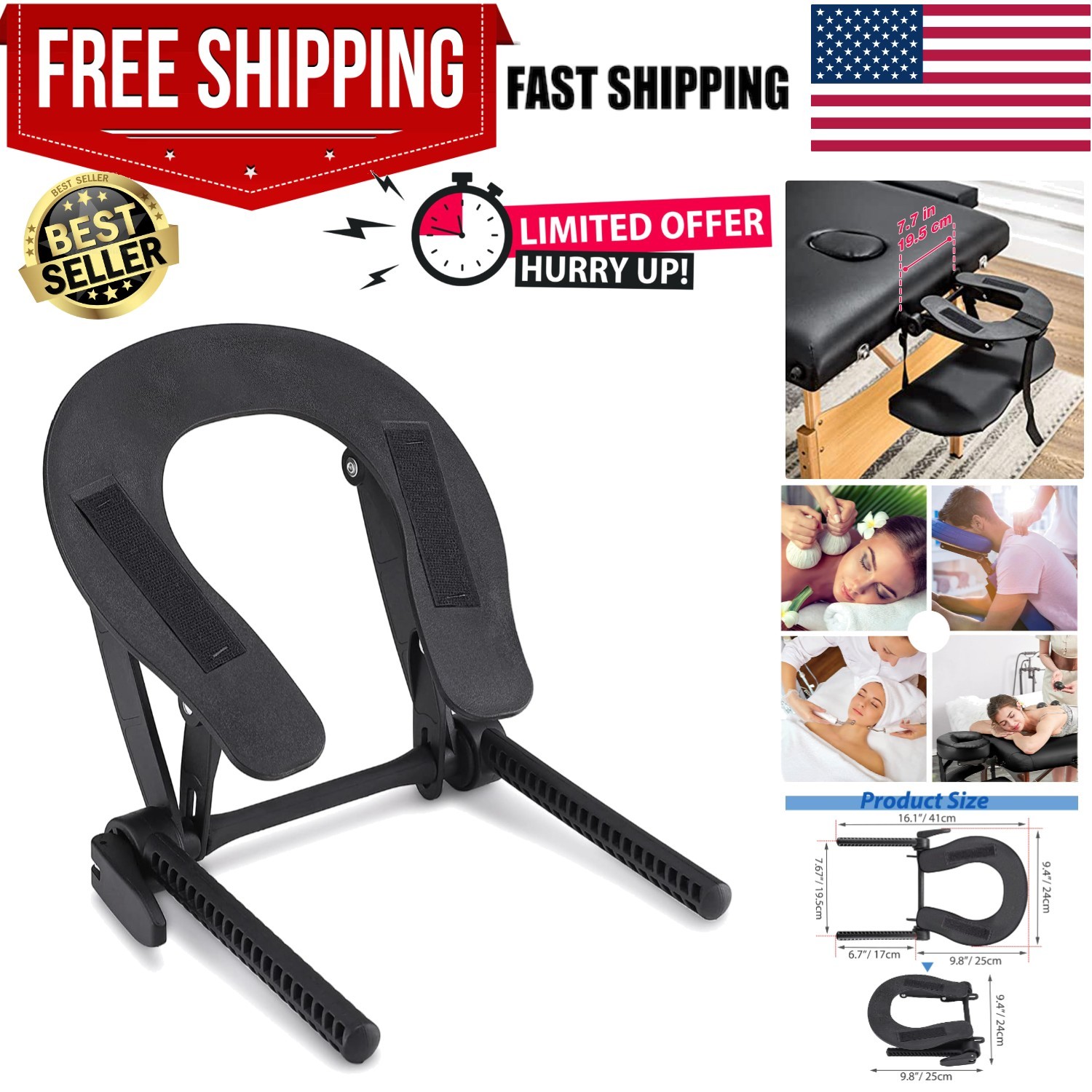 Face Cradle for Massage Table, Adjustable Massage Headrest Platform Aluminum ...