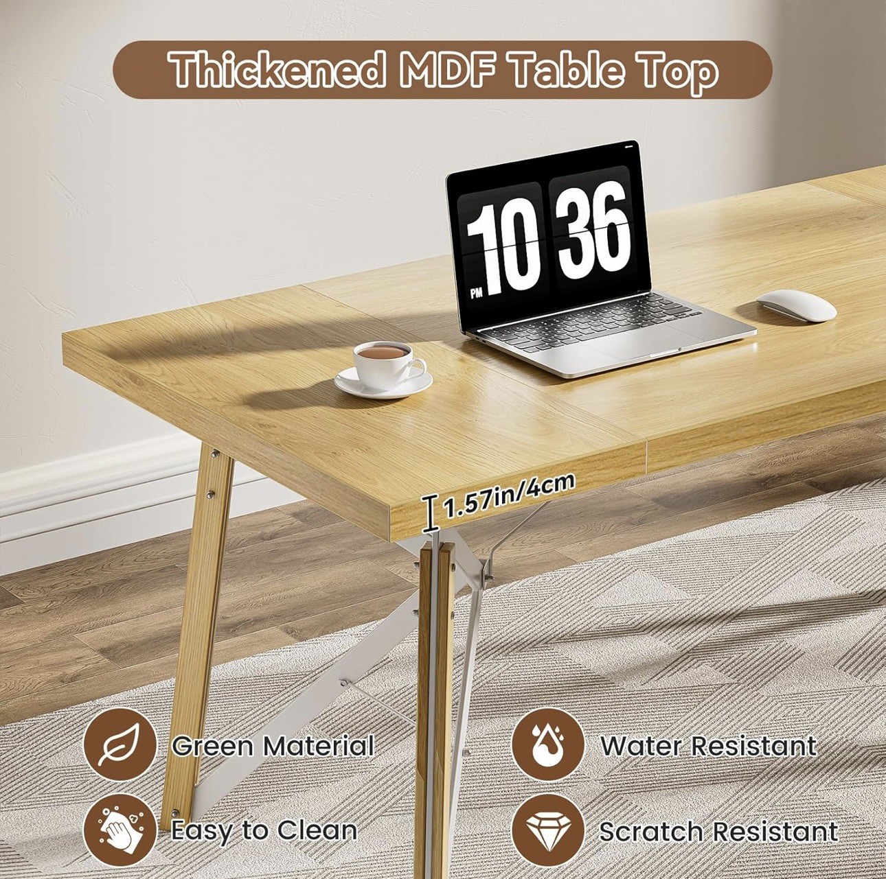 70.8” L Executive Desk, Large Computer Table Office Workstation Conference Table