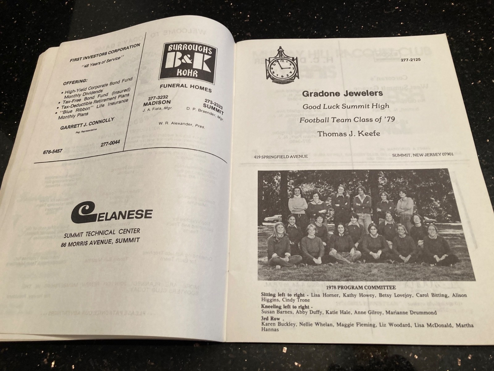 Summit High School Football Program September 23, 1978