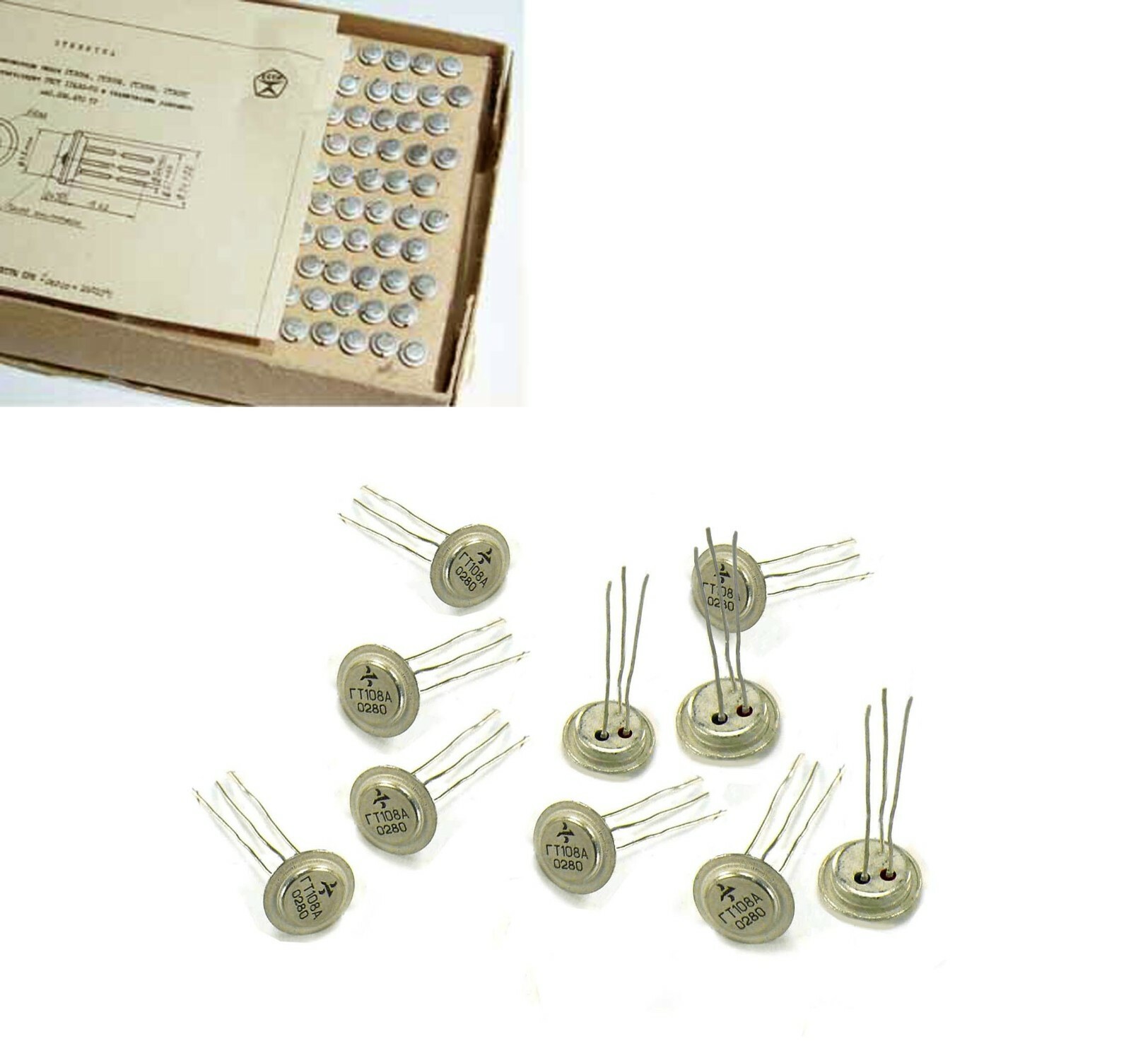 24x Germanium Transistor PNP GT108A (2N130A 2N204 TG4) - Fuzz Face Guitar - USSR