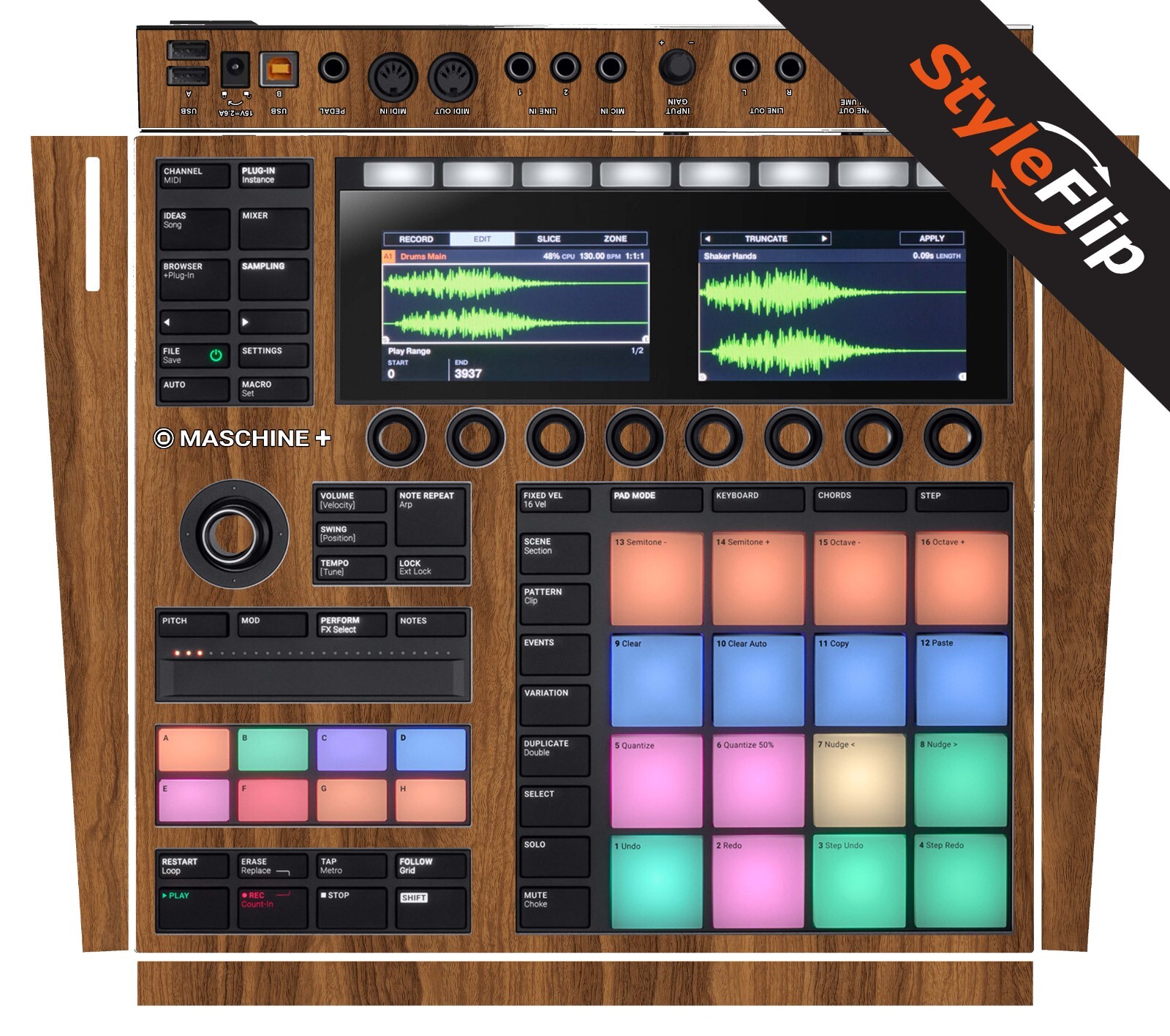 Native Instruments Maschine Plus | Wood 2 | Protective Decal | Syleflip
