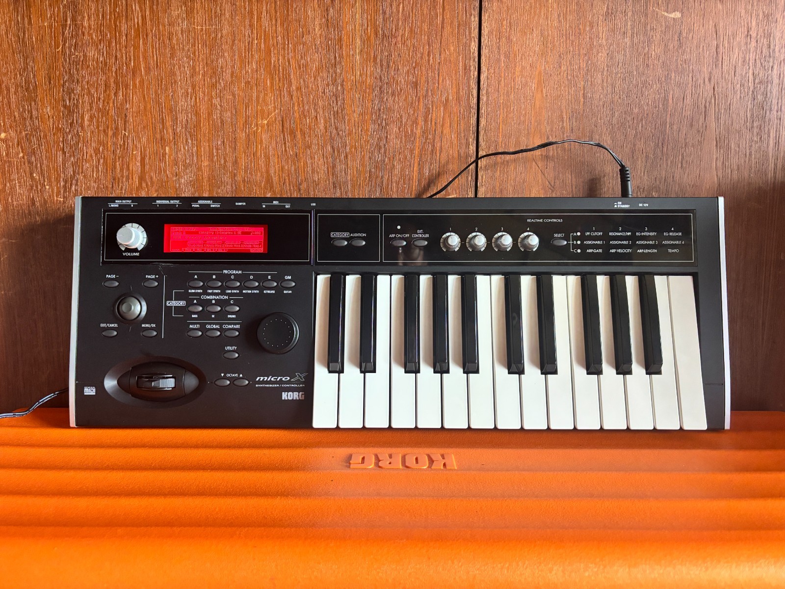 Korg micro X synthesizer/controller Black w/ case, power supply microX