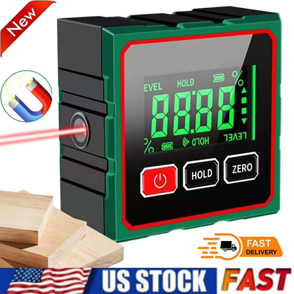 Digital Angle Finder W/ Laser Level Inclinometer Magnetic Angle Gauge Protractor
