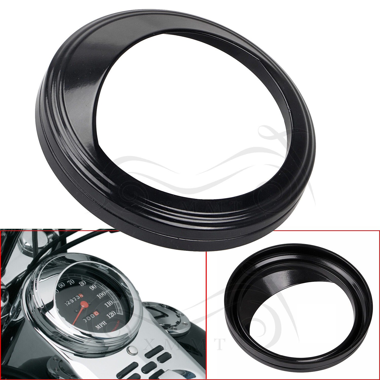 5" Speedometer Trim Ring Bezel Visor For Harley Electra Glide Softail FXST FLSTC