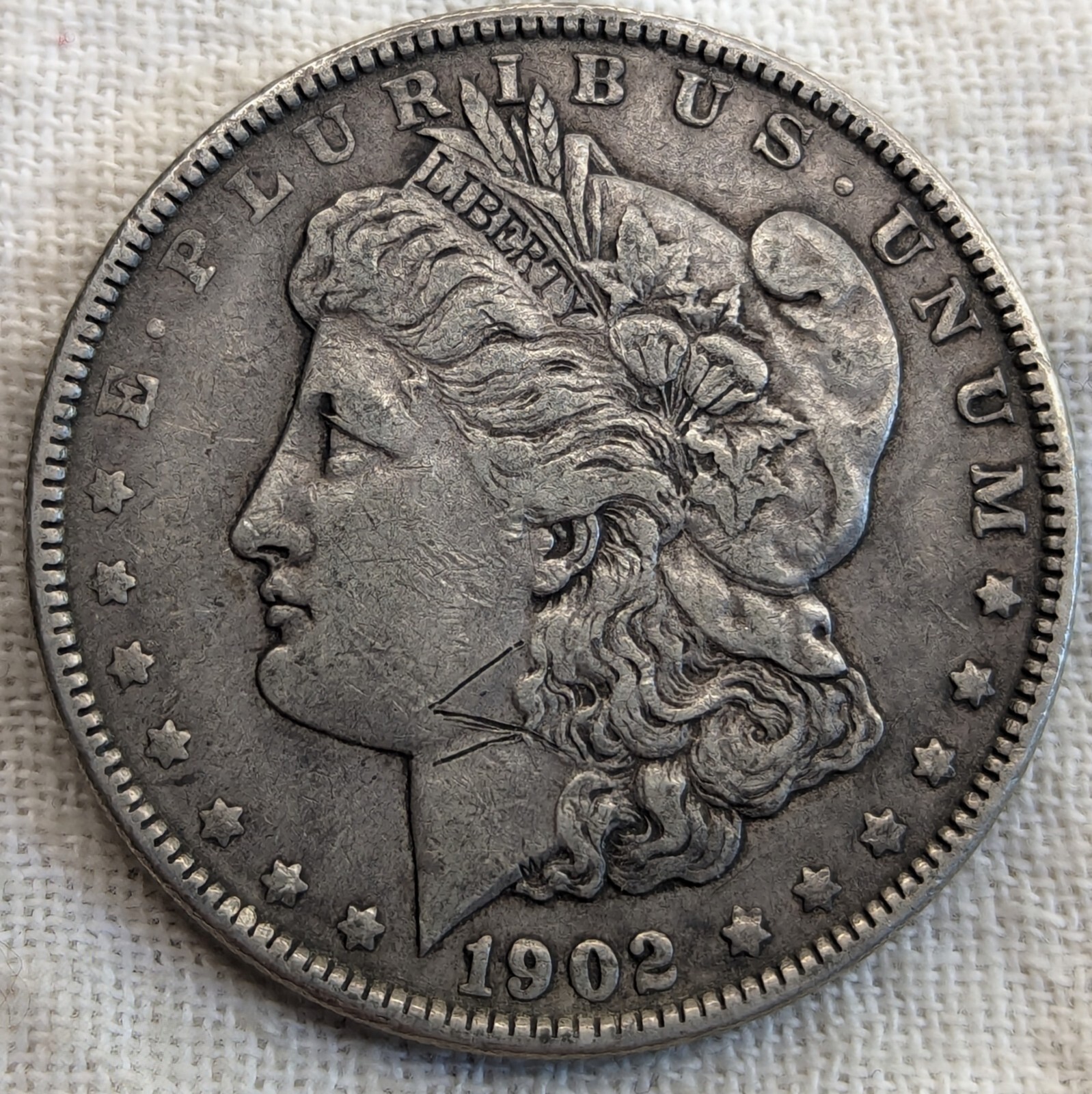 1902 Morgan Dollar XF : Extra Fine, Lower Mintage 8M Later Date - .9 Fine Silver
