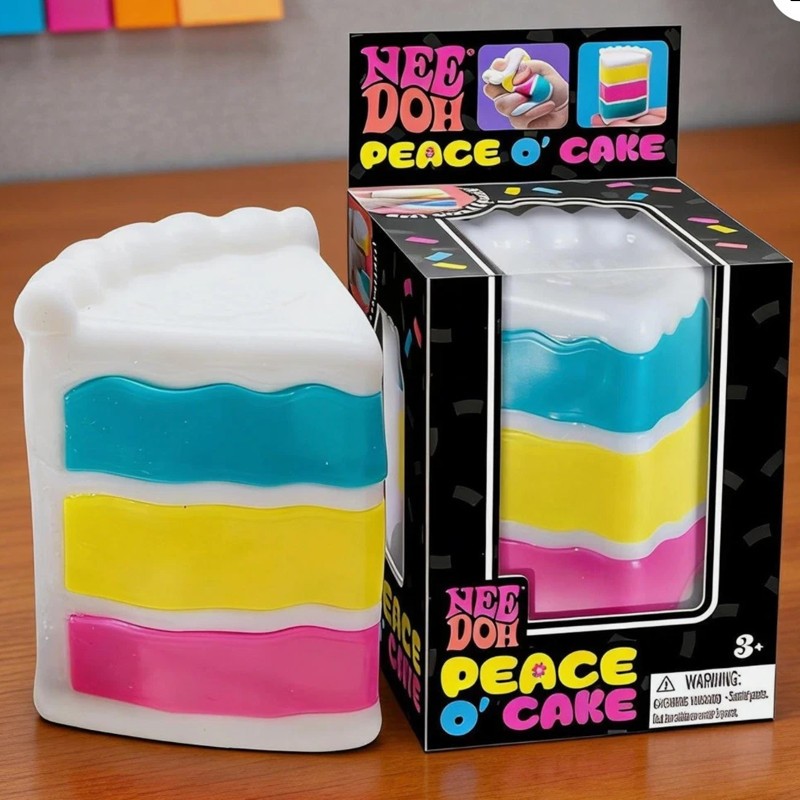 NeeDoh Peace Cake Squeeze Toy, Stress Relief Sensory Squeeze Ball For Kids Adult