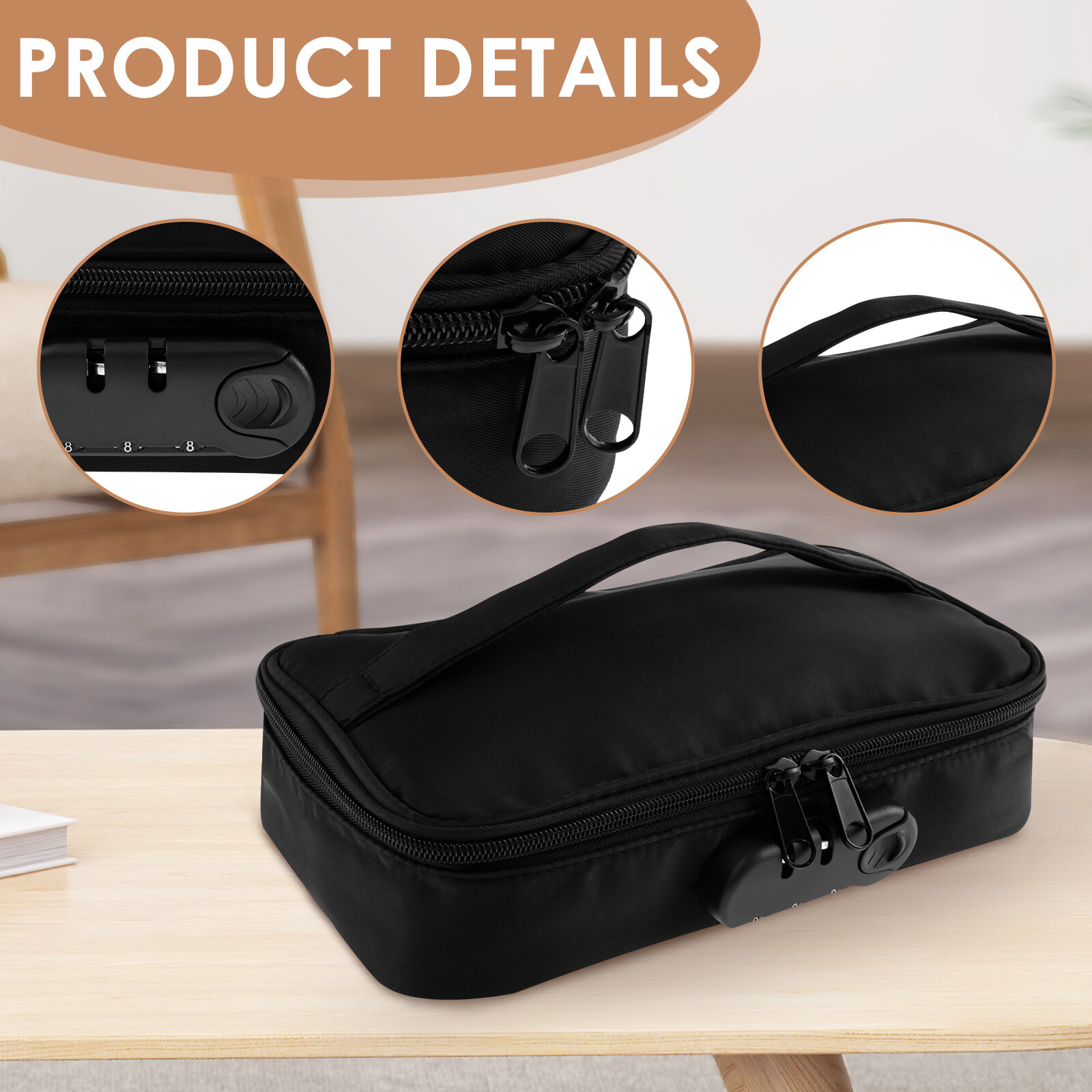 Lockable Toy Storage Bag Portable Locking Storage Bag with Mini Zipper Box‰`