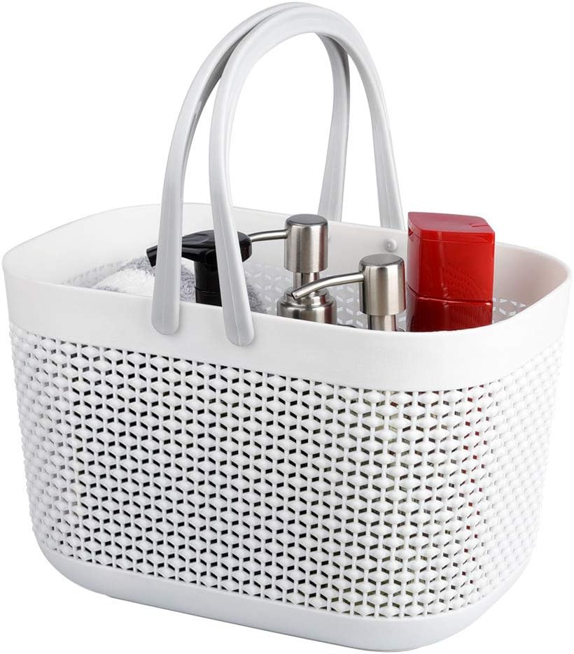 Plastic Organizer Storage Baskets with Handles, Shower Caddy Bins Organizer for