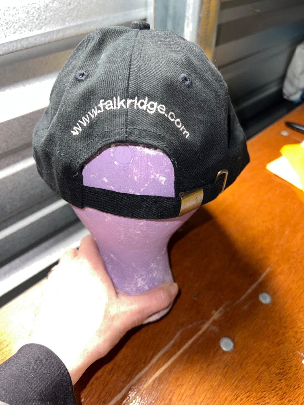 Falkridge with Triangle Dove Logo Black hat Cap EUC Adj