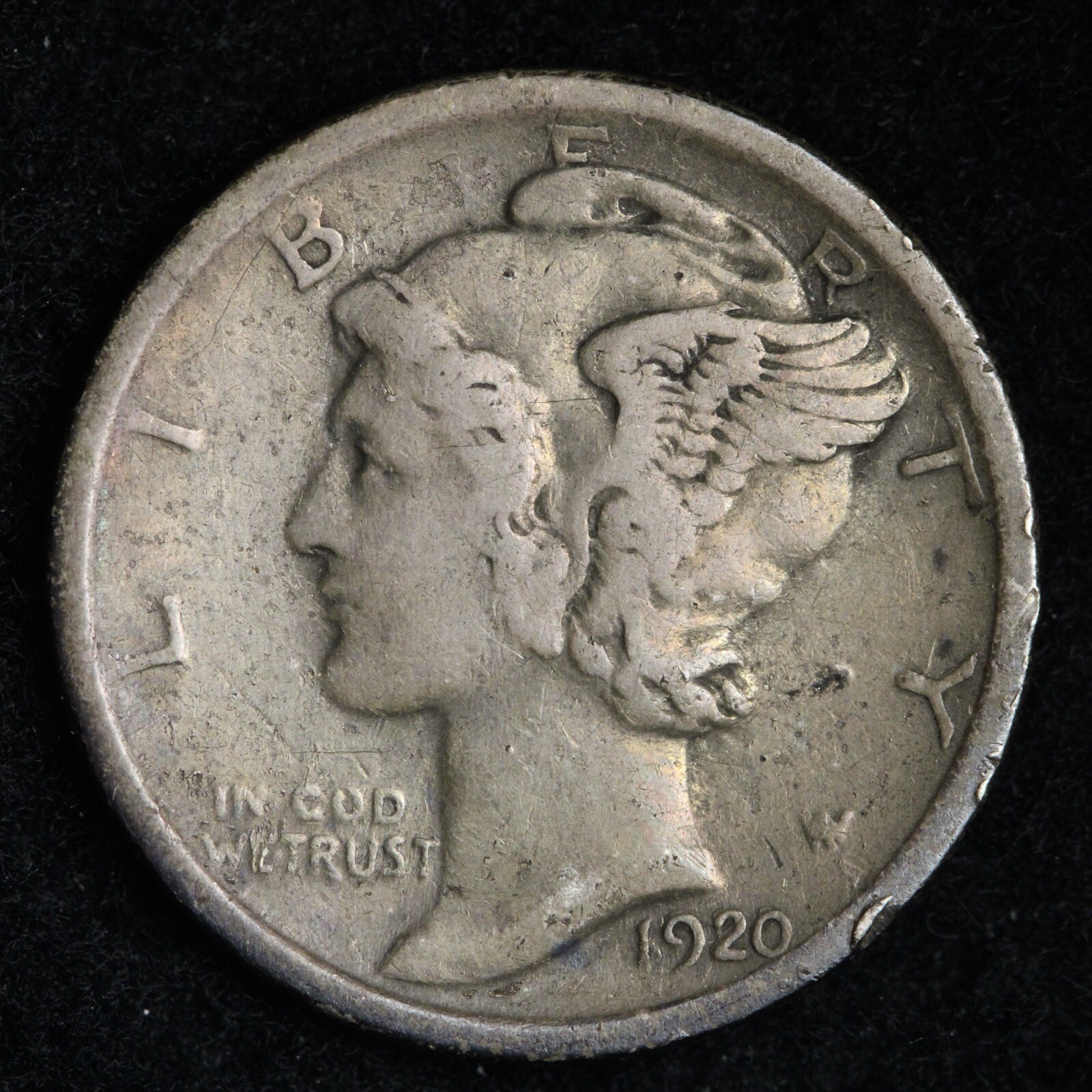 1920 Mercury Silver Dime CHOICE VF E312 SN