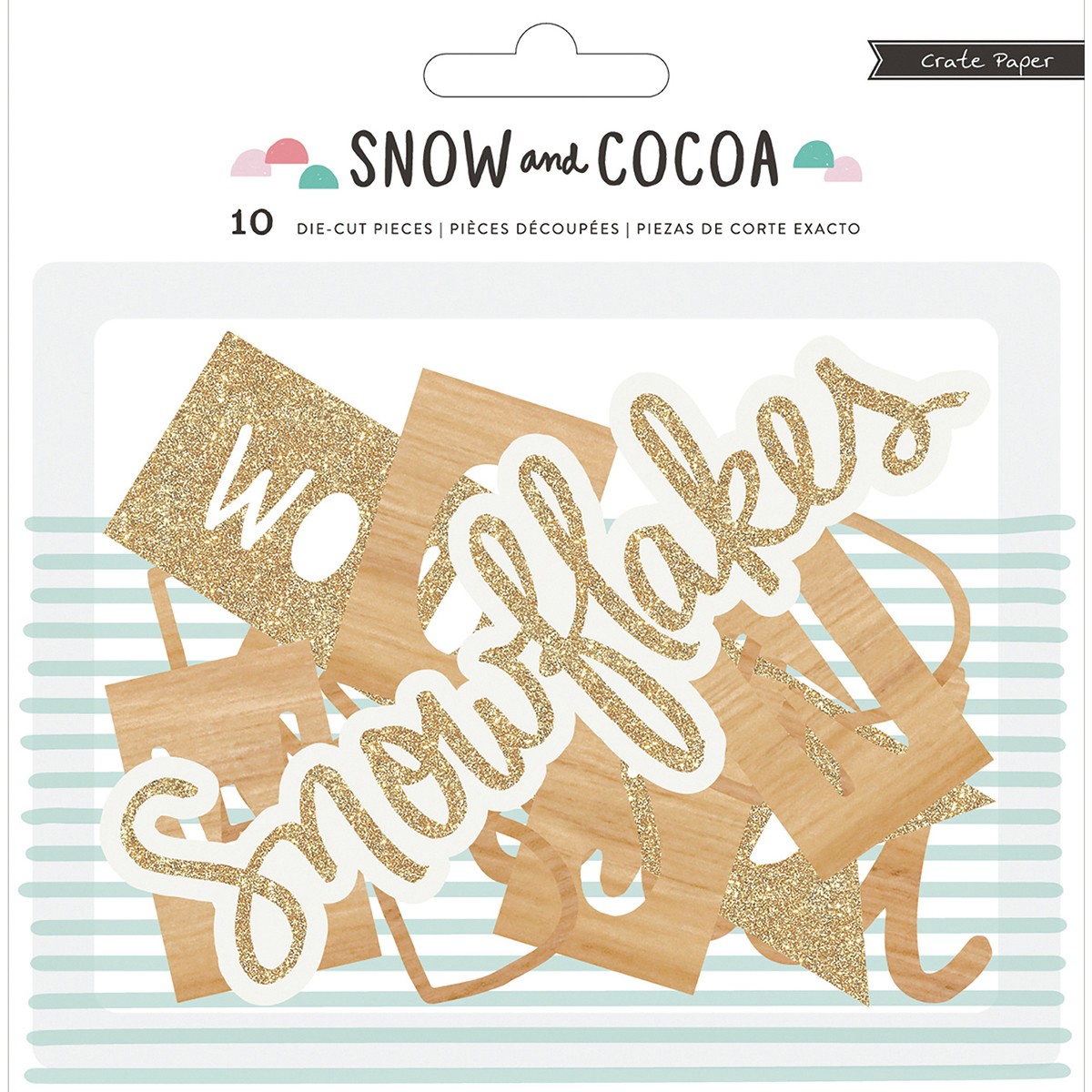 Snow and Cocoa Collection Die Cut Cardstock Pieces Phrases