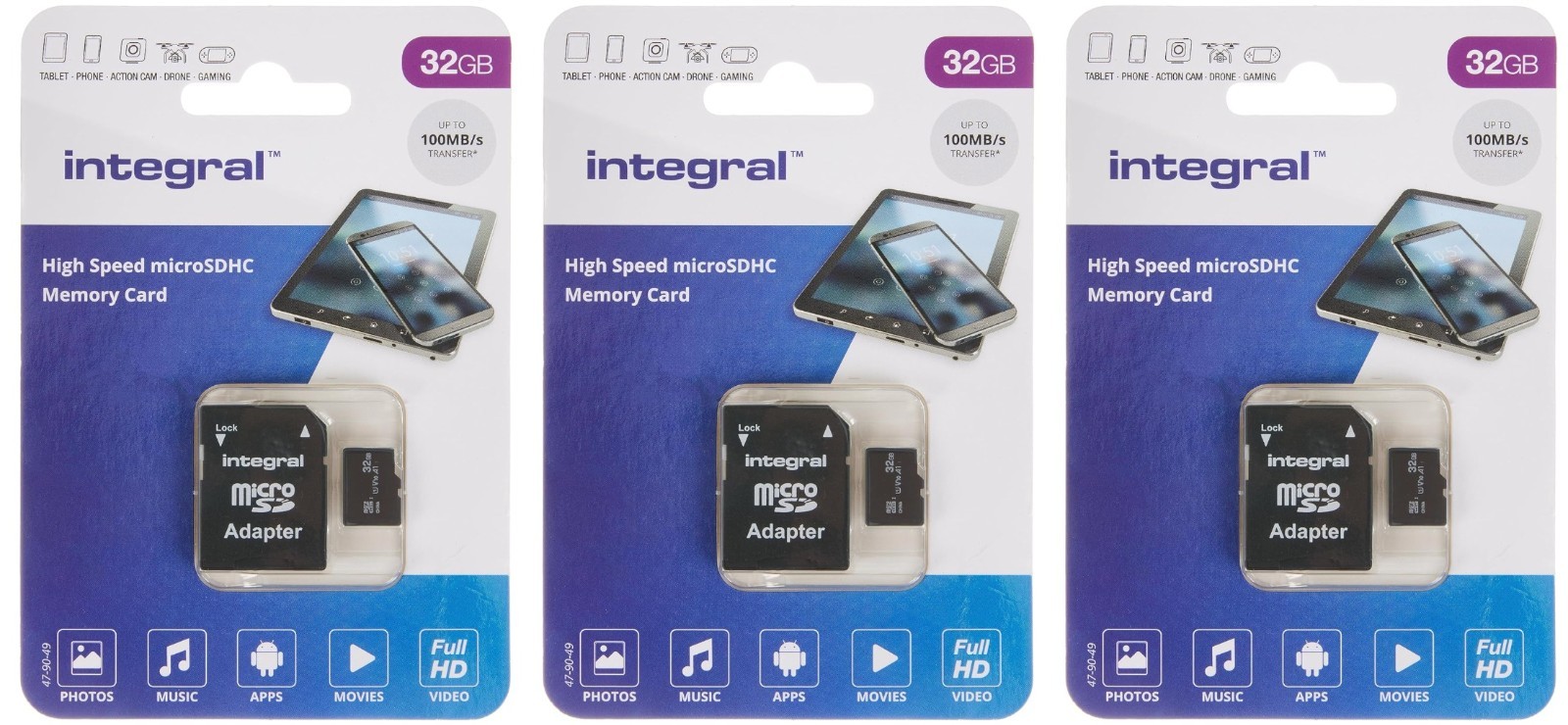 3Pack 32GB Micro SD Card SDHC Memory Card For Phone Camera Drone Raspberry Pi