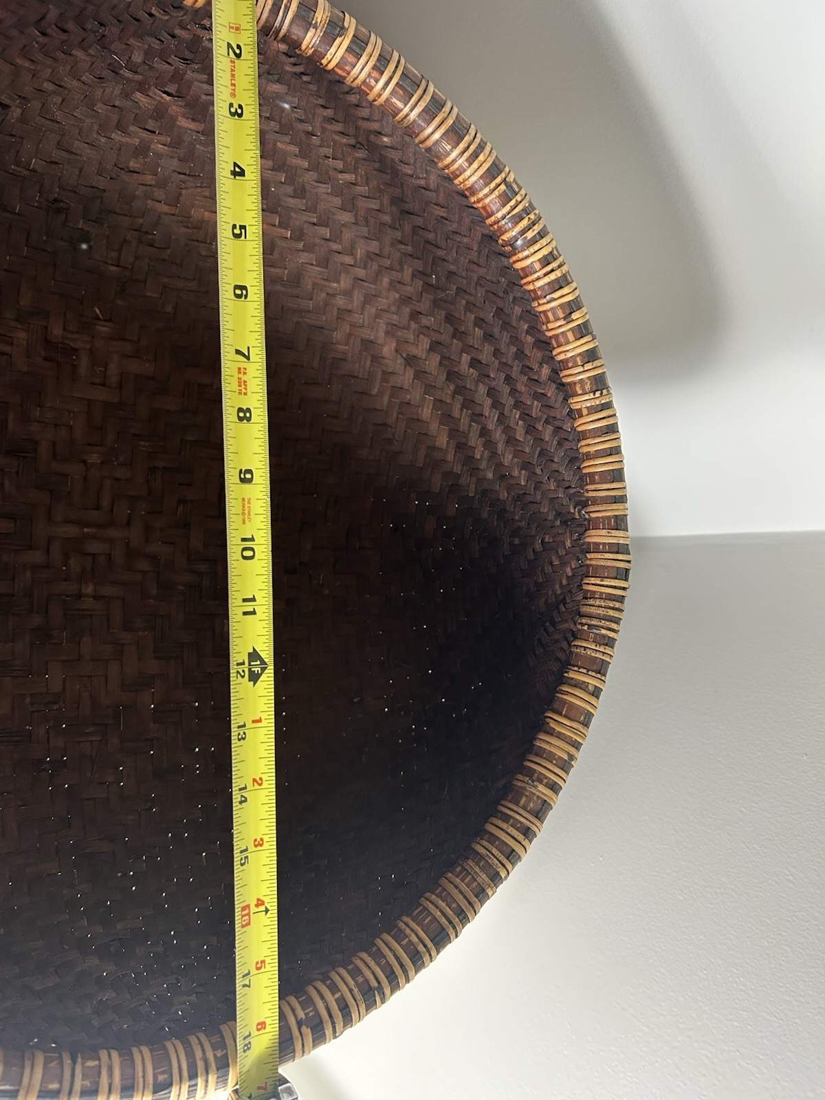 Set of 2 Brown Wicker Round Baskets, Decorative Storage
