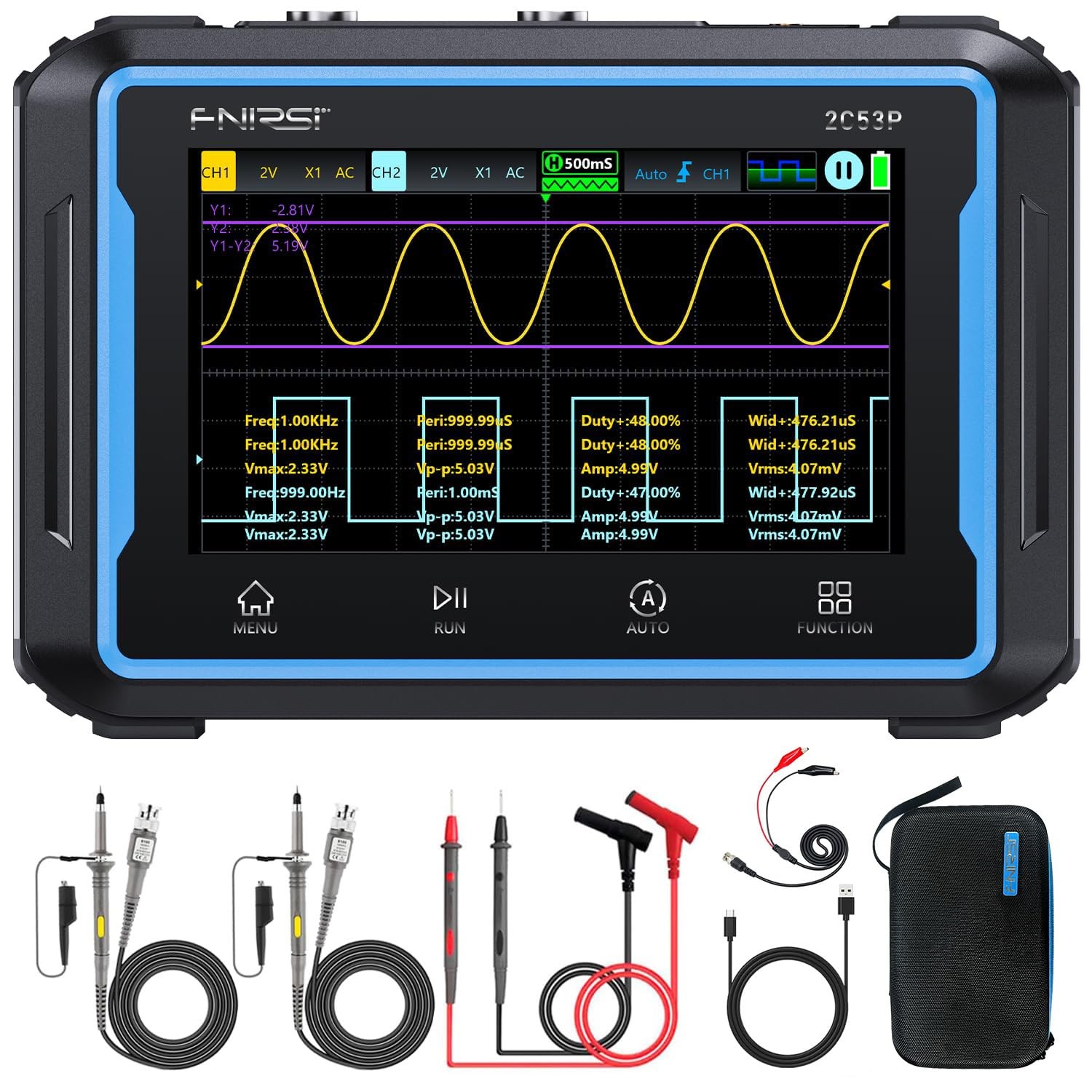 FNIRSI 2C53P Handheld Tablet Oscilloscope Multimeter