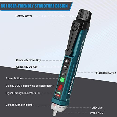 Non-Contact Voltage Tester with 9 gear Adjustable Sensitivity Voltage