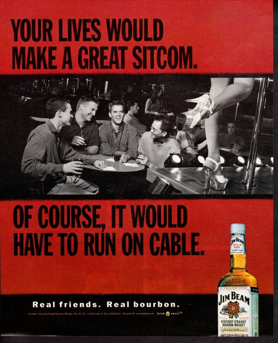 Vintage print ad advertisement Alcohol Jim Beam Lives Would Make a Great Sitcom