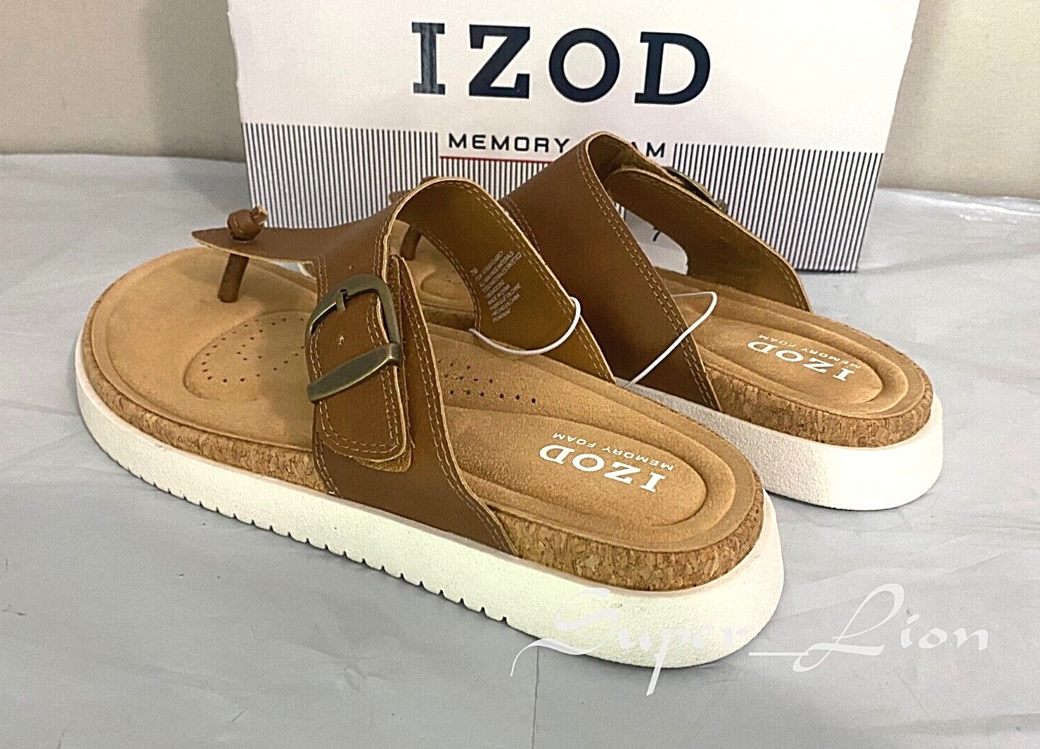 NEW IZOD Women's Charcy Adjustable Strap Memory Foam Sandal - SIZE 6, 7, 8 BROWN