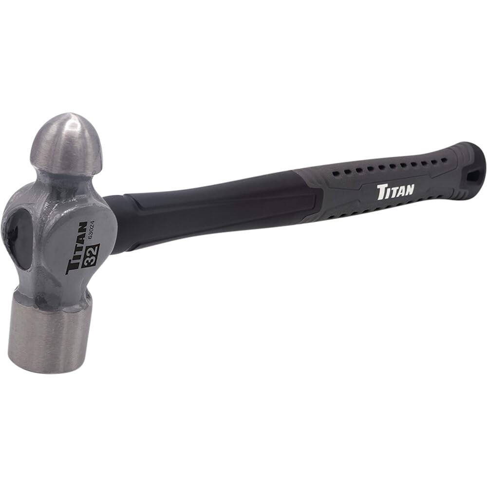 Titan 63024 32oz Ball Pein Hammer, Forged Steel Head, Pein, Factory