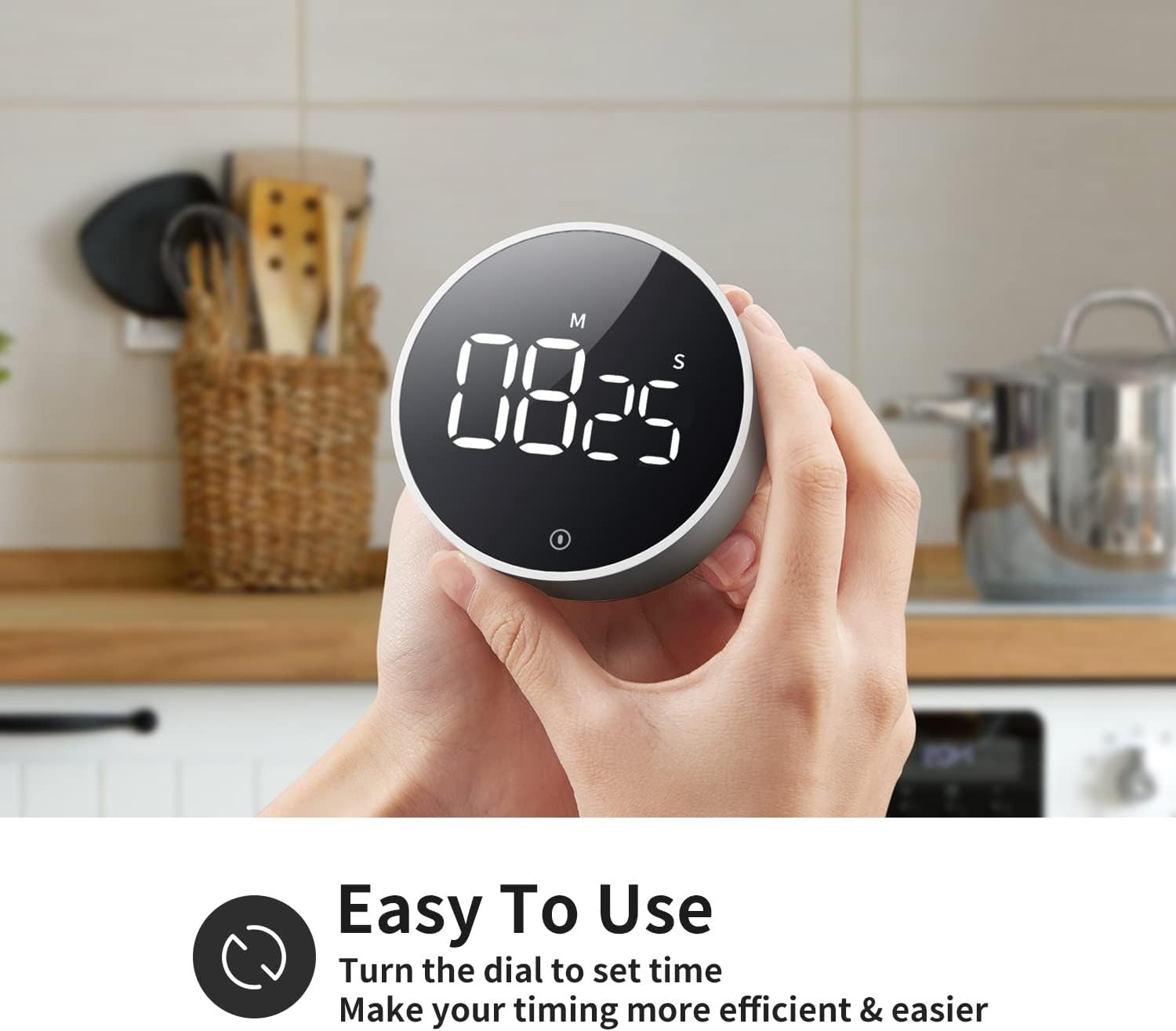 VOCOO Digital Kitchen Timer - Magnetic Countdown Countup Timer with Large LED Di