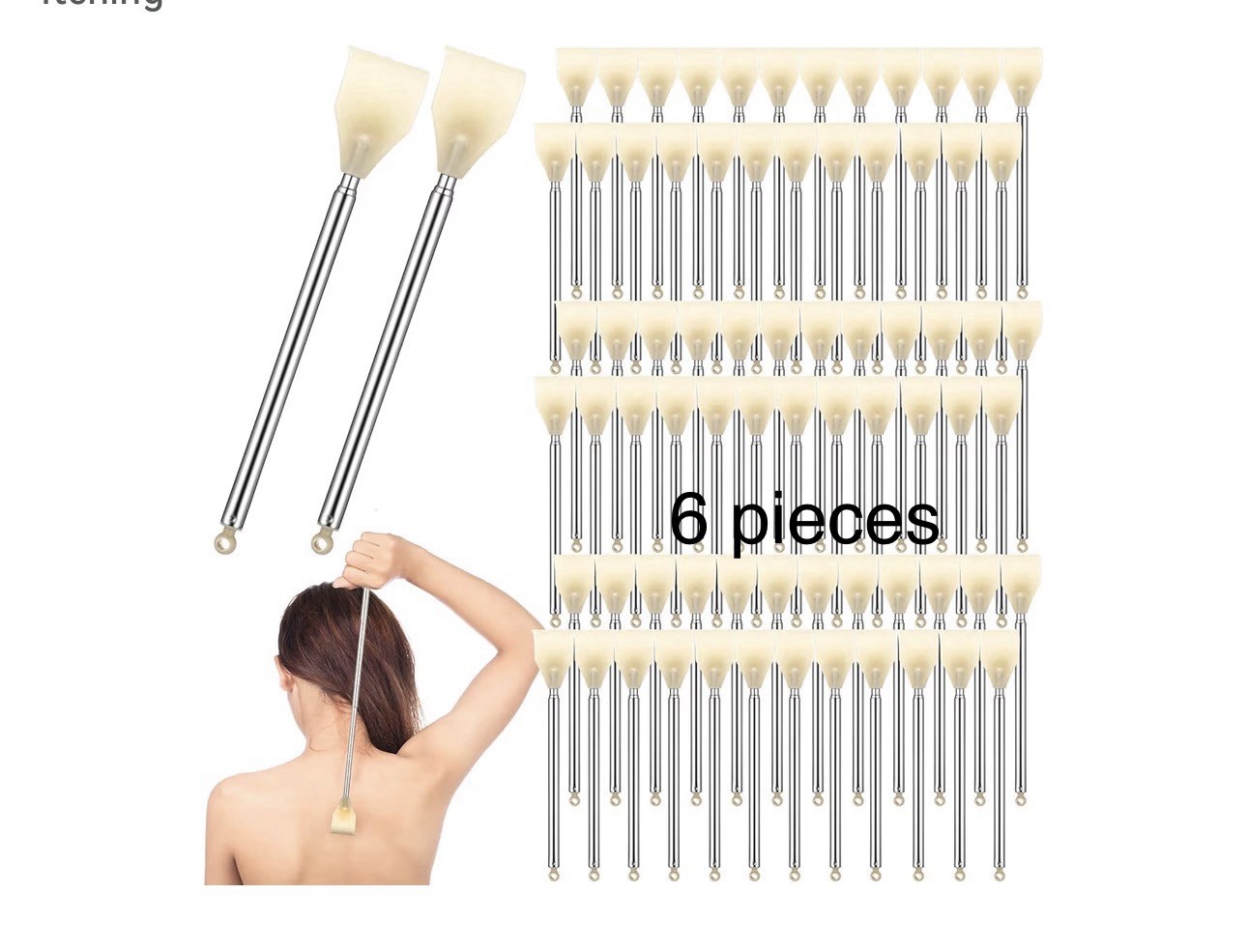 6 x Metal  Back Scratcher Telescopic Extendable Itching Aid,lightweight ,6pcs