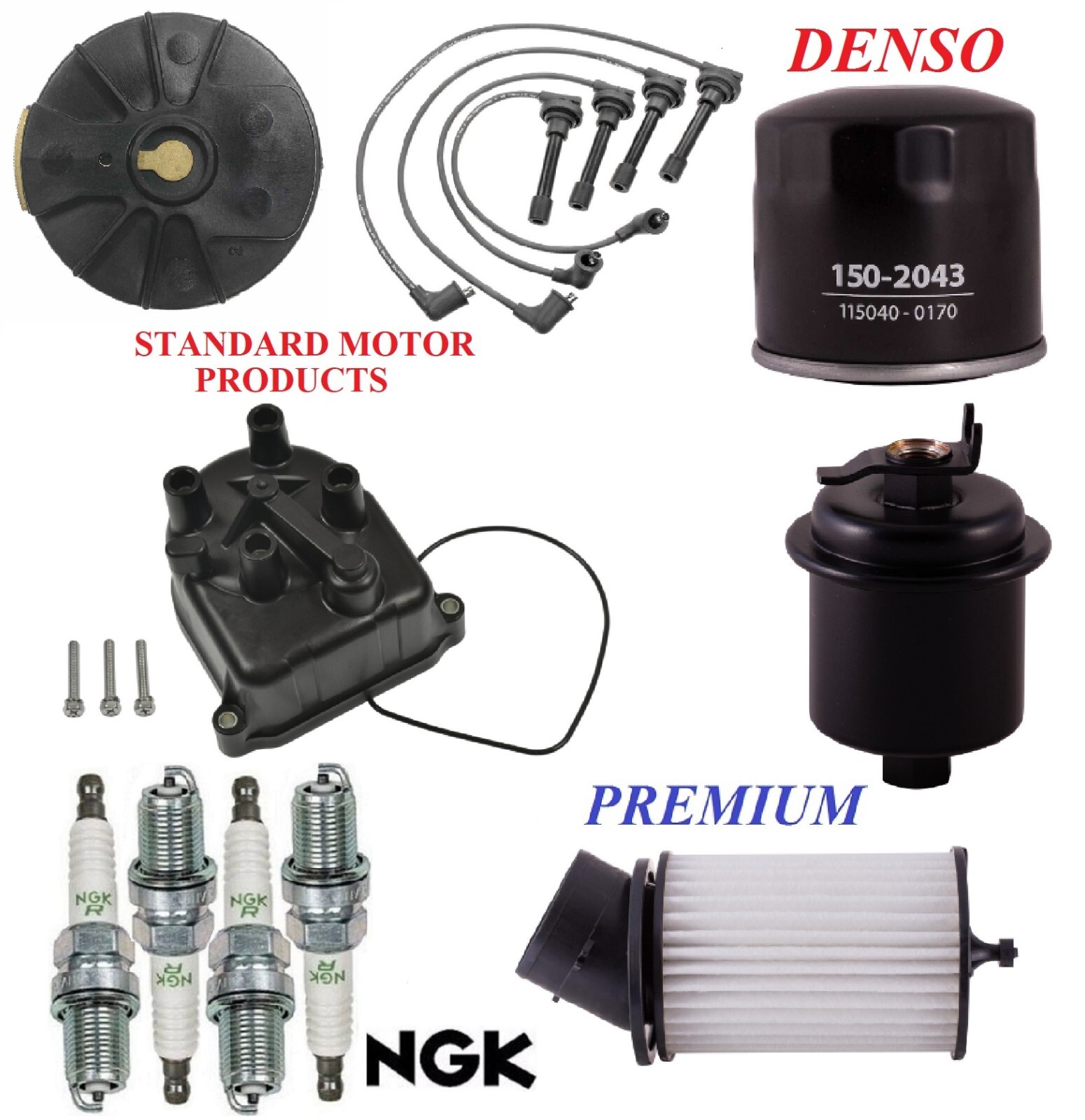 Tune Up Kit Filters Cap Rotor Wires Plugs for Acura Integra GS-R; 1.8L 1994-1997