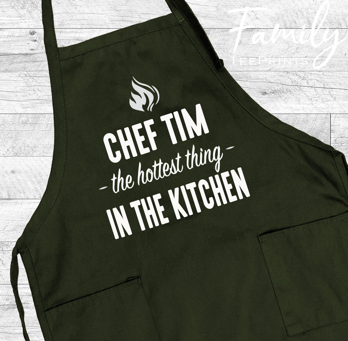 Custom Name The Hottest Thing In The Kitchen - Grill Apron- Funny Husband Gift